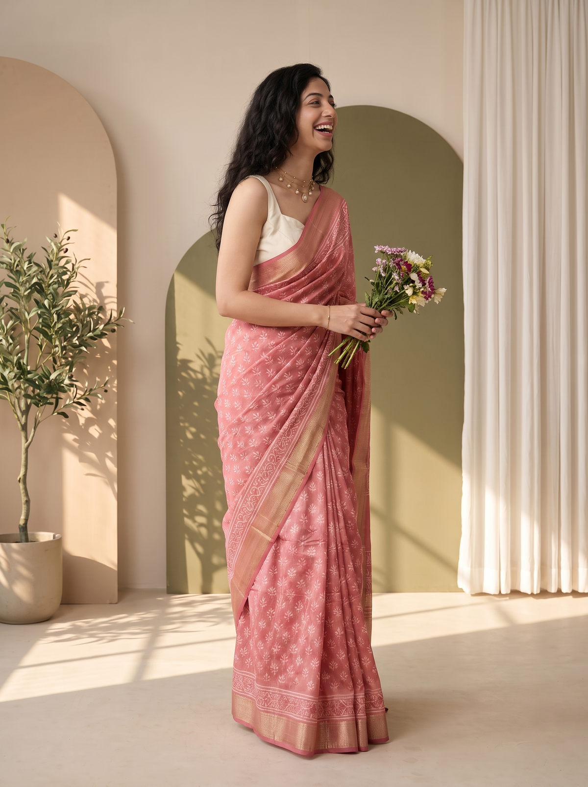 Mehrab Maheshwari Cotton Silk Saree