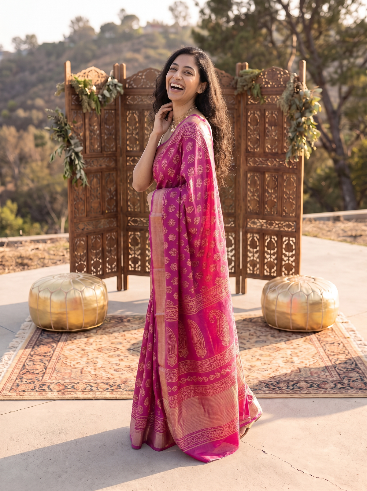 Kanakdhara Maheshwari Cotton Silk Saree