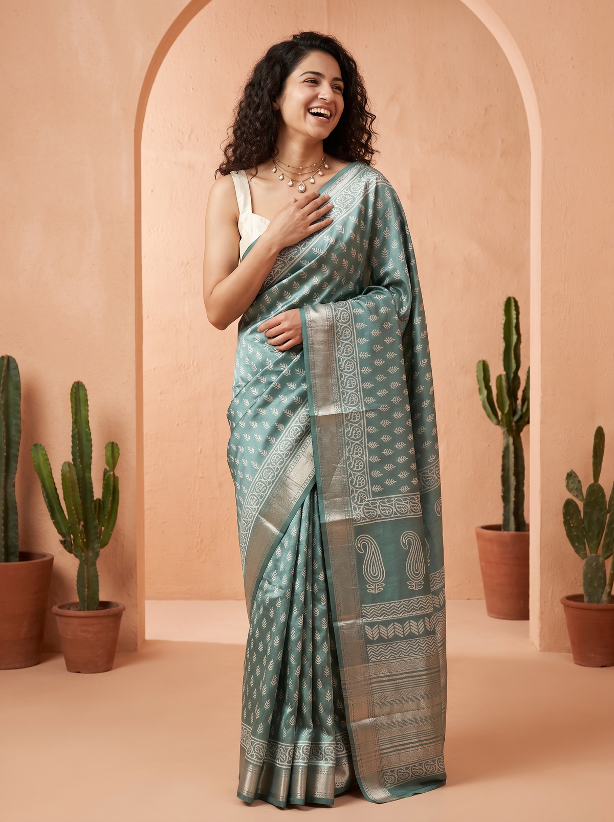 Indumati Maheshwari Cotton Silk Saree