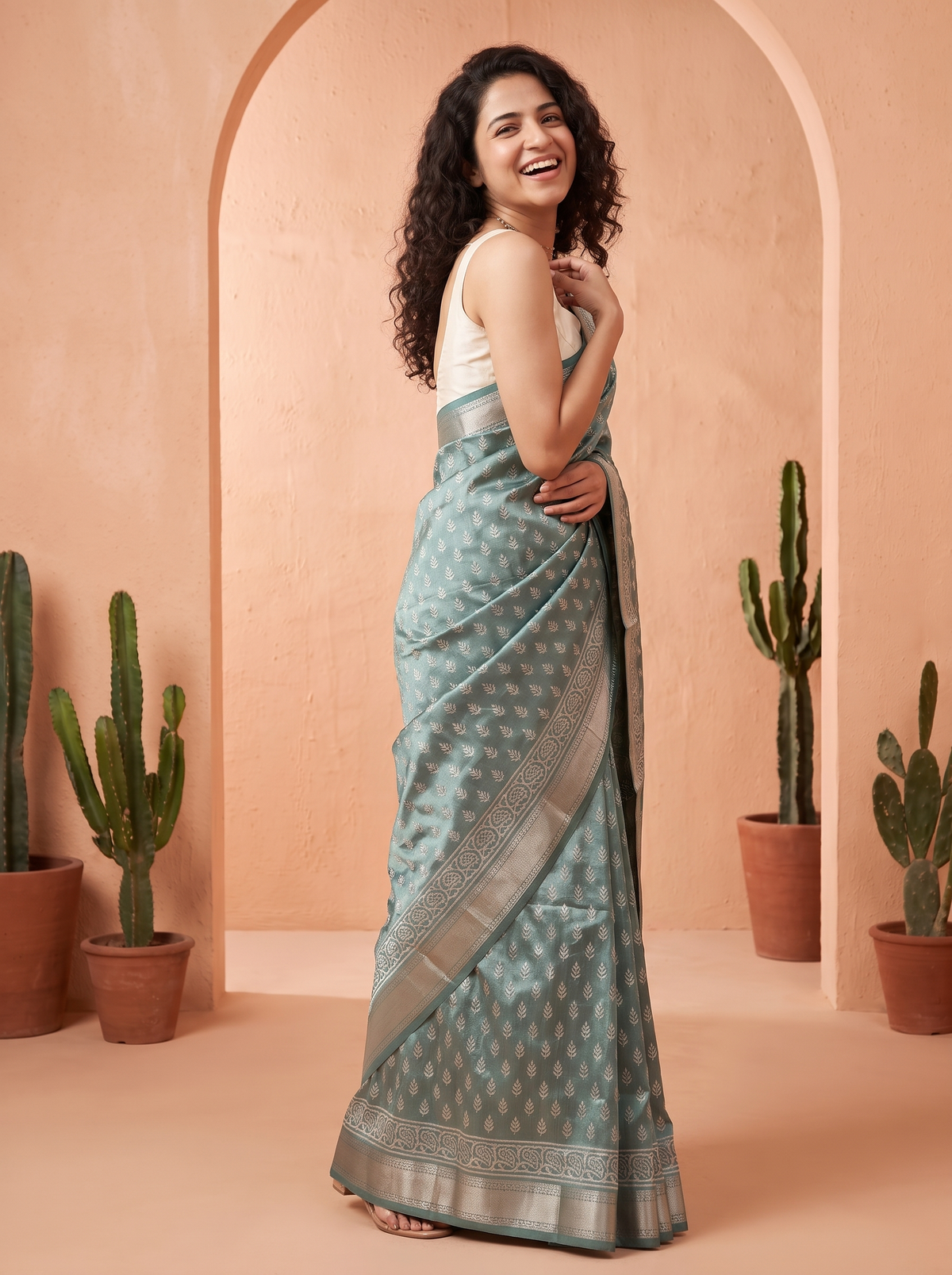 Indumati Maheshwari Cotton Silk Saree