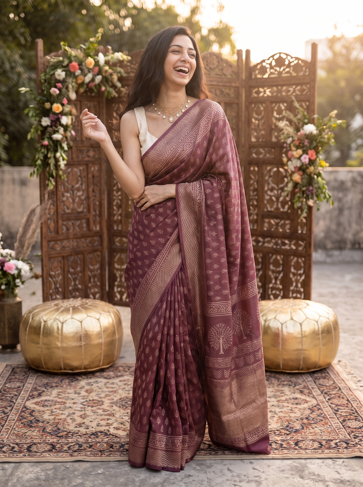 Nazaakat Maheshwari Cotton Silk Saree