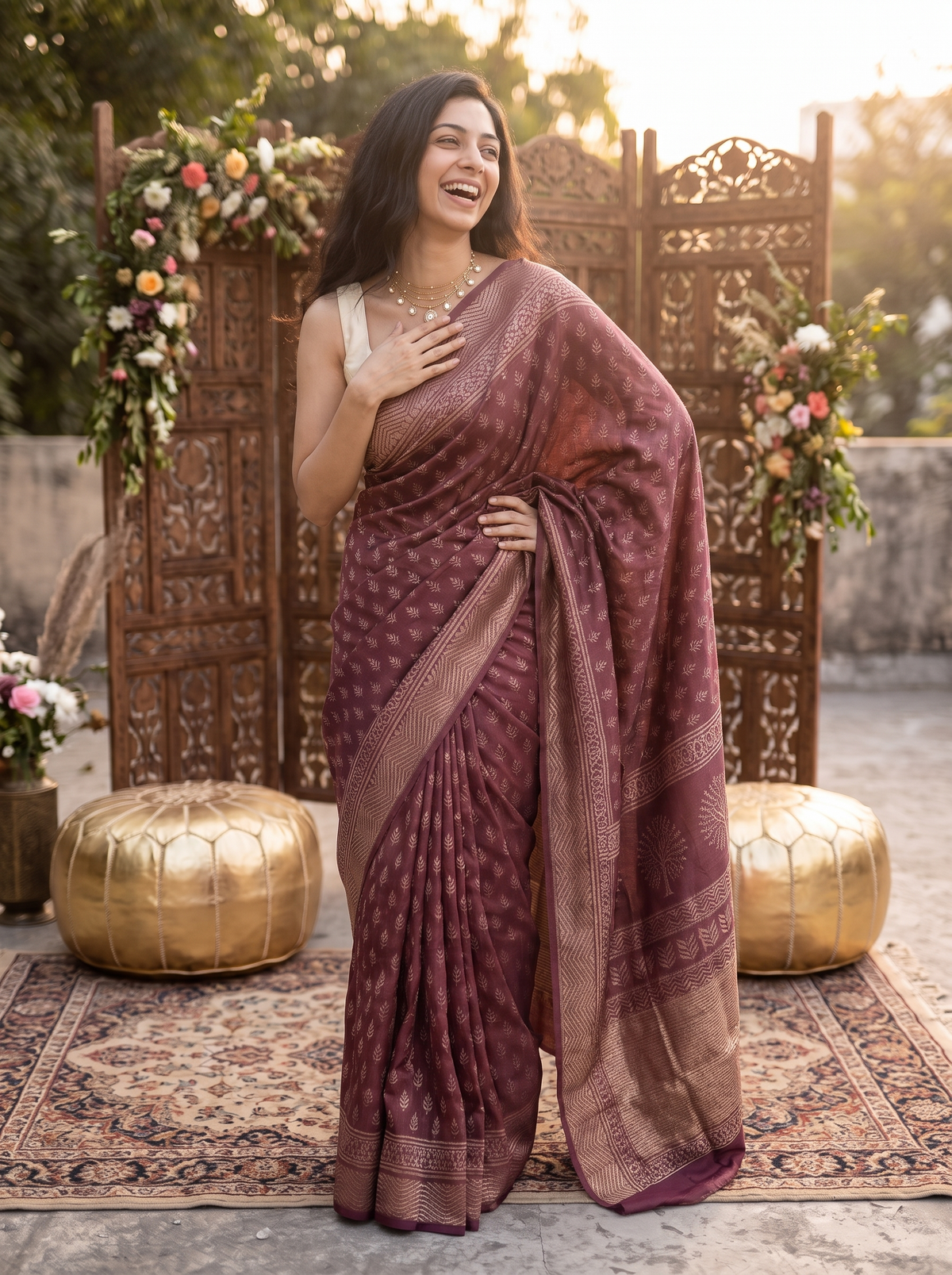 Nazaakat Maheshwari Cotton Silk Saree