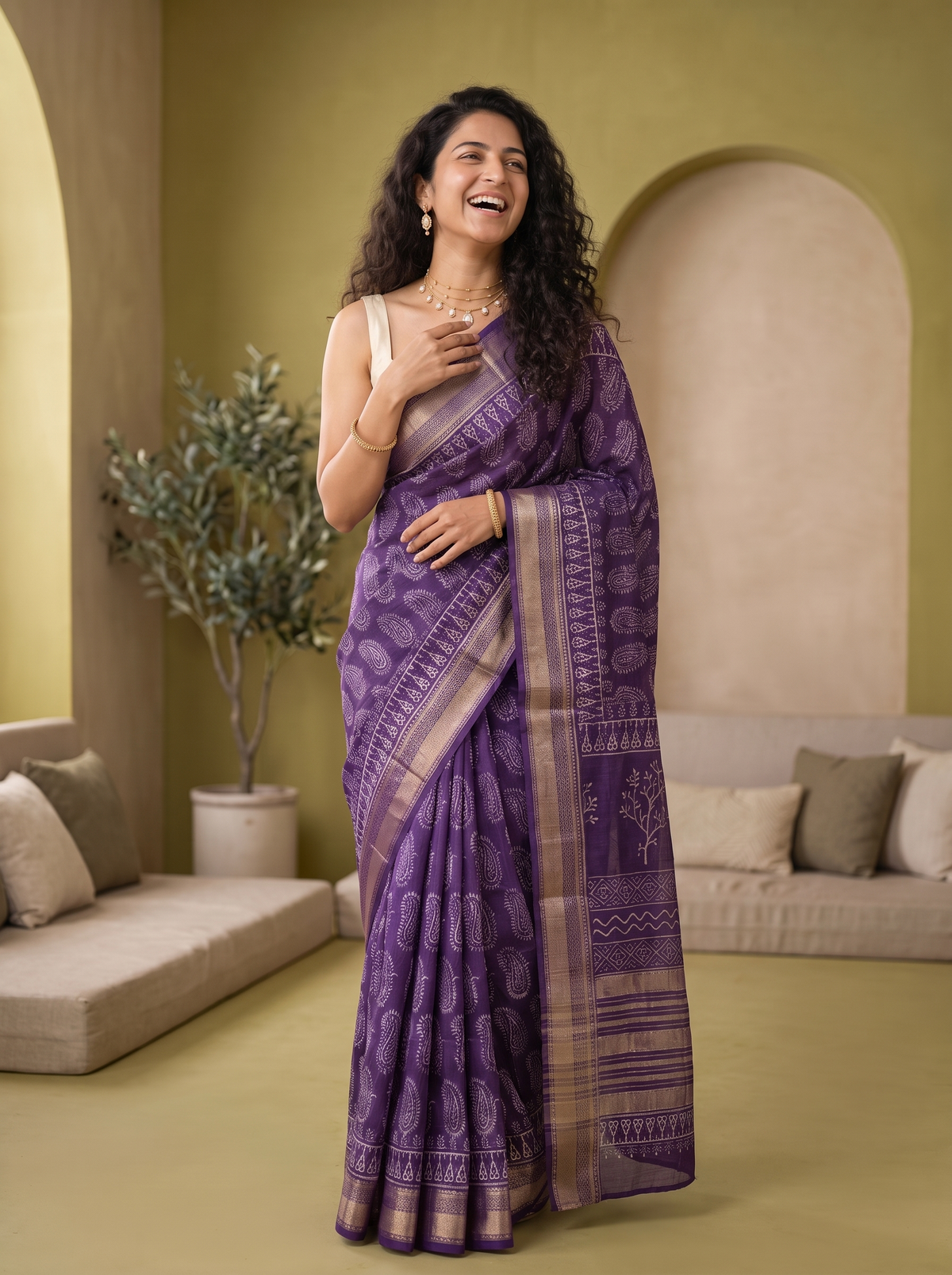Sufiya Maheshwari Cotton Silk Saree