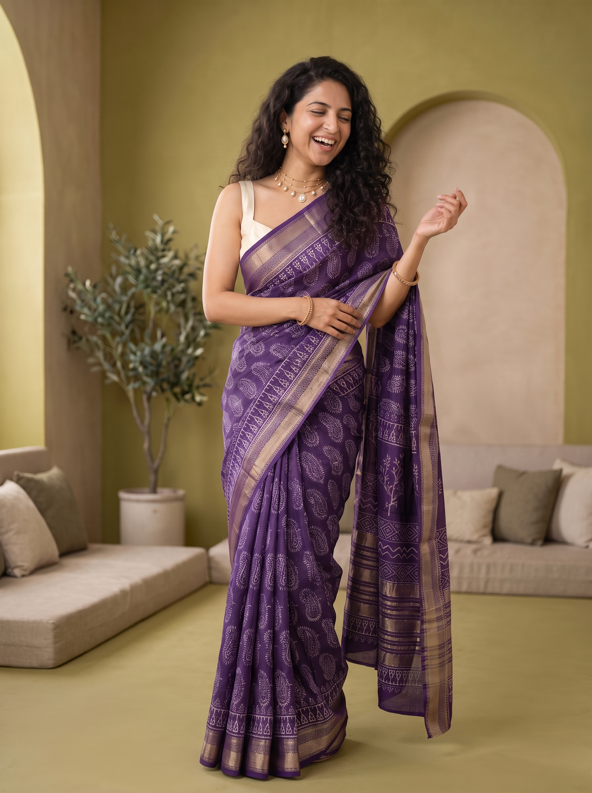 Sufiya Maheshwari Cotton Silk Saree