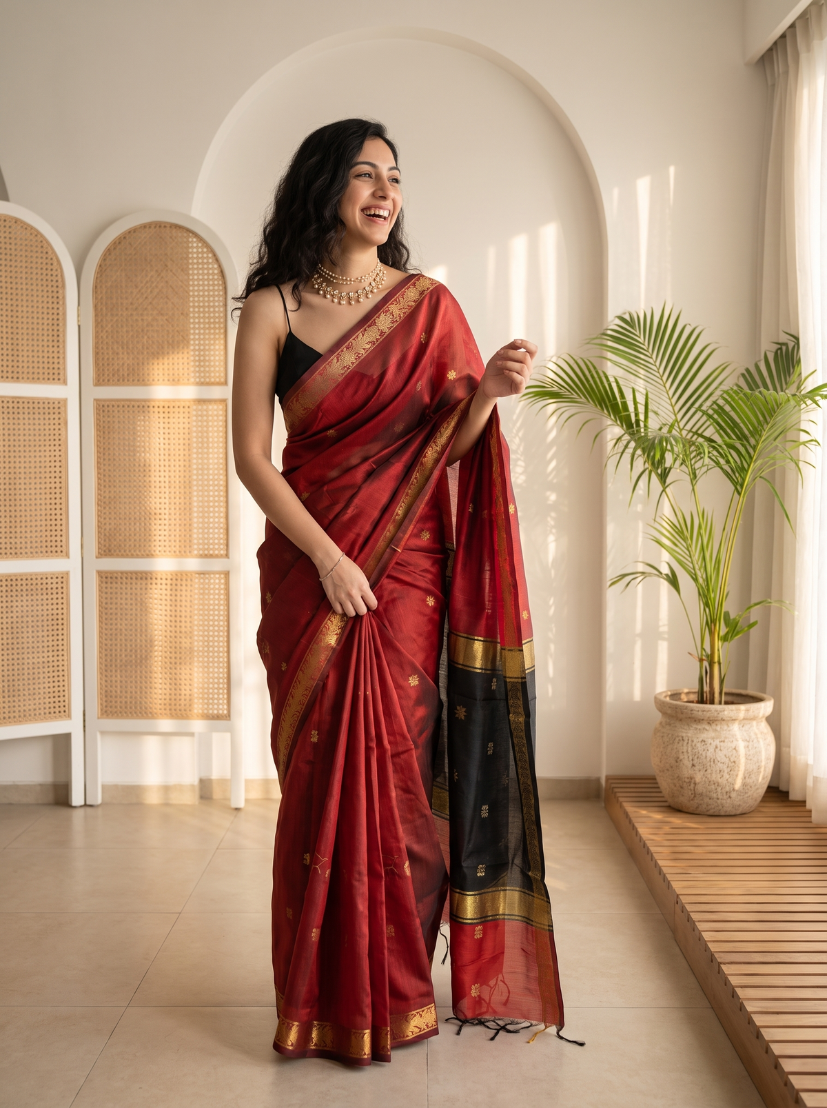 Manikya Maheshwari Cotton Saree