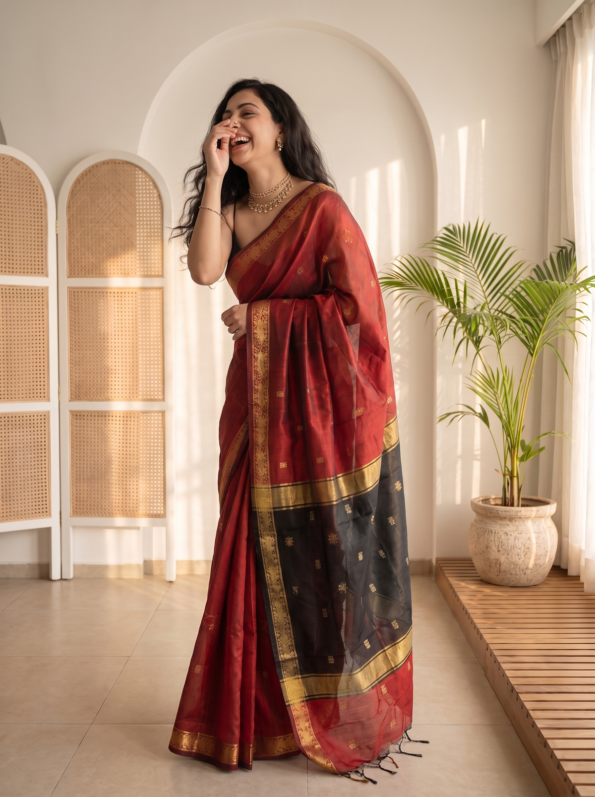 Manikya Maheshwari Cotton Saree