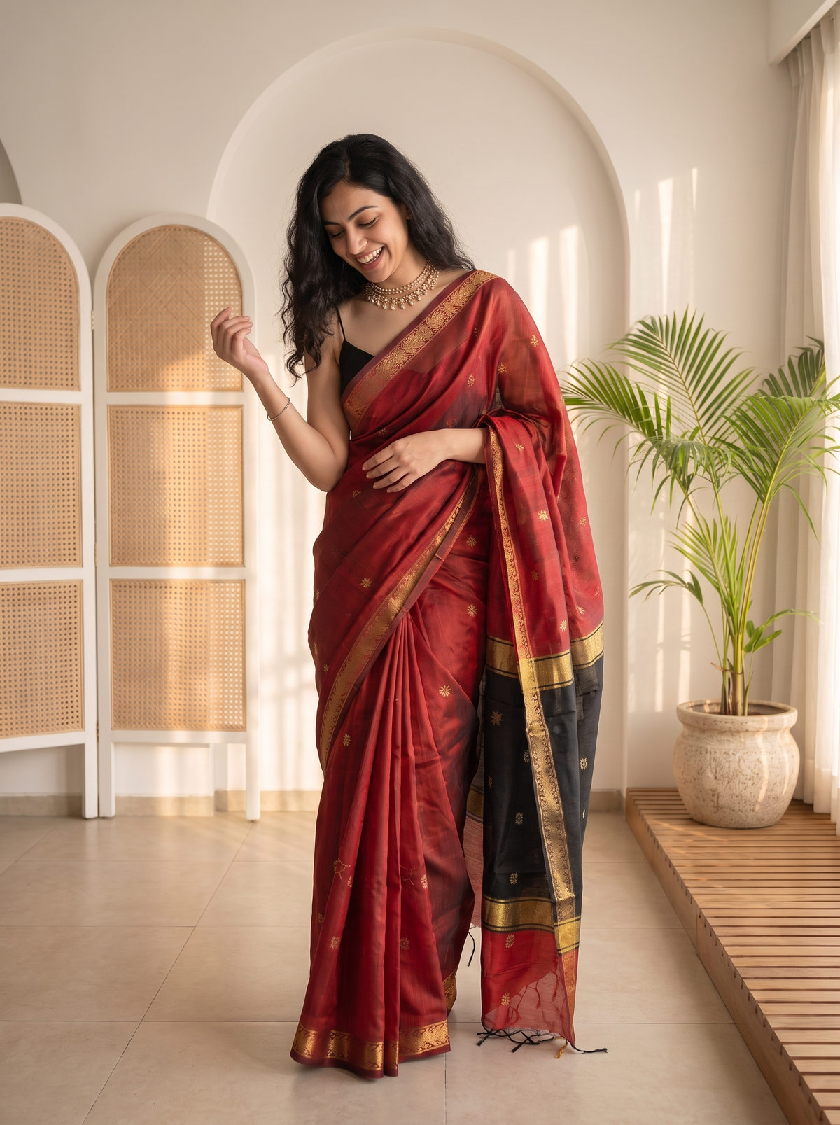 Manikya Maheshwari Cotton Saree