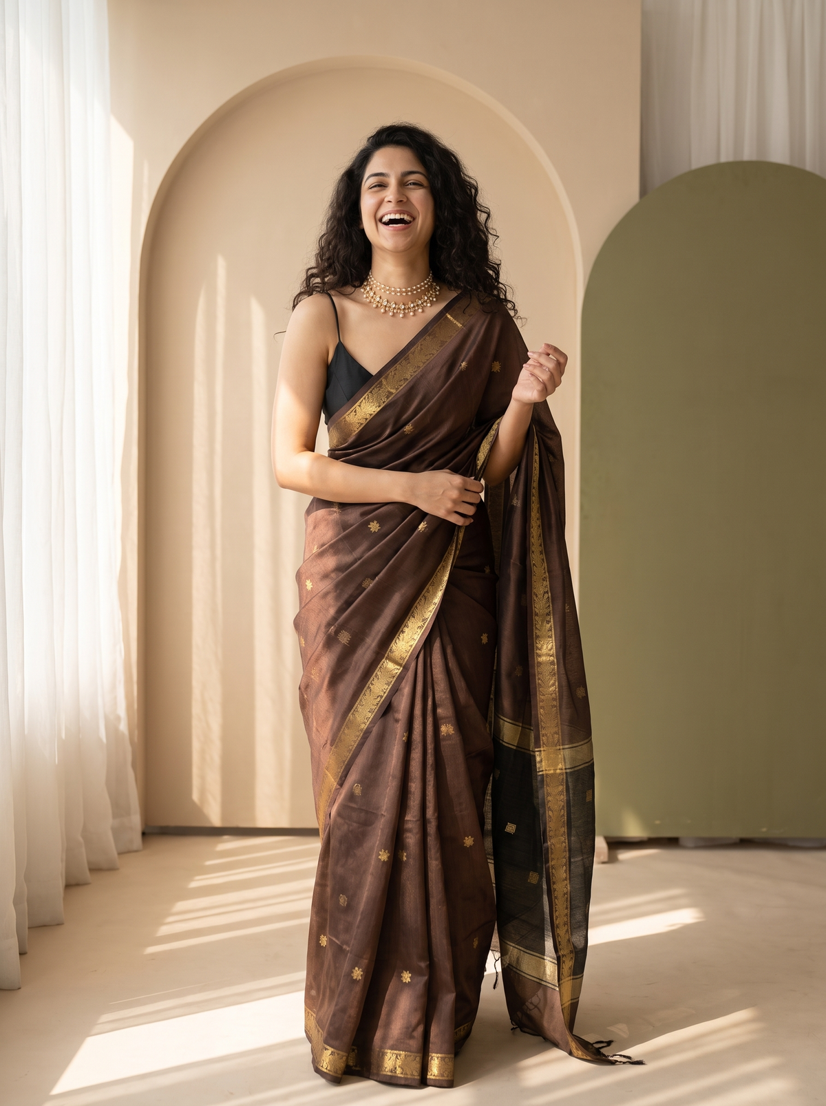 Nazaara Maheshwari Cotton Saree