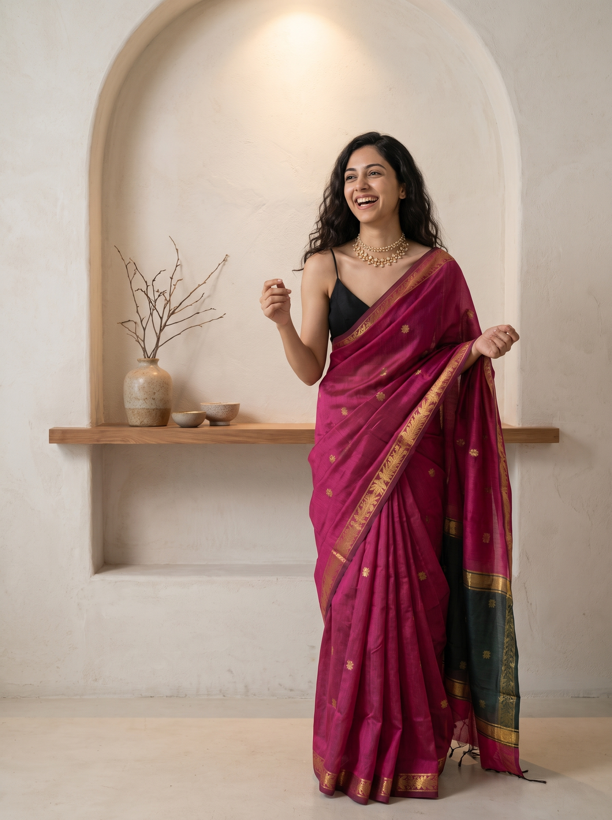 Naazneen Maheshwari Cotton Saree