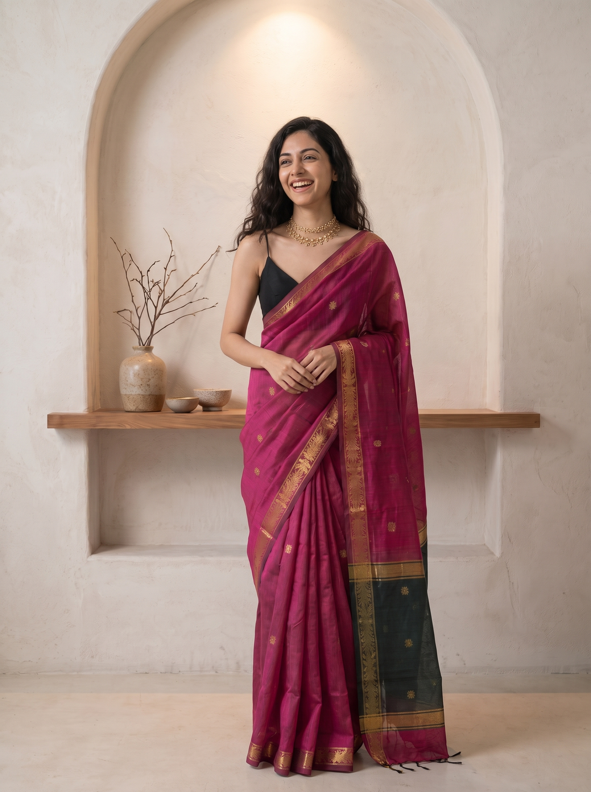 Naazneen Maheshwari Cotton Saree