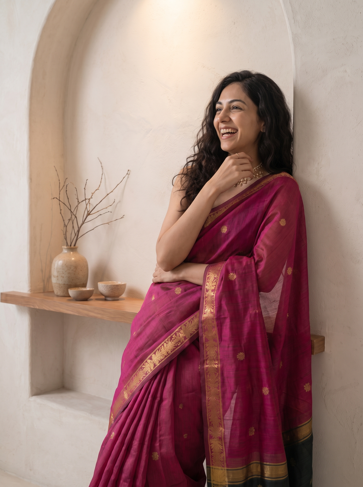 Naazneen Maheshwari Cotton Saree