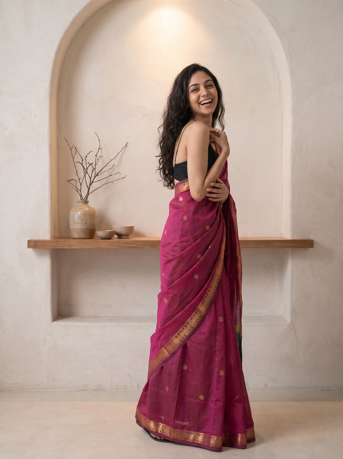 Naazneen Maheshwari Cotton Saree