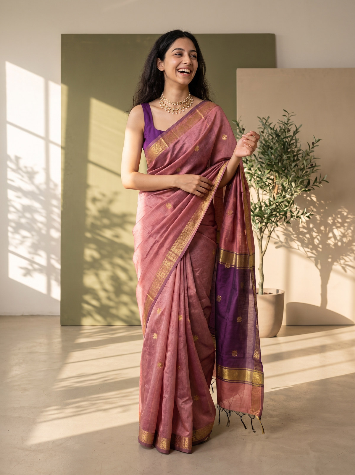 Banaras Gulshan Maheshwari Cotton Saree