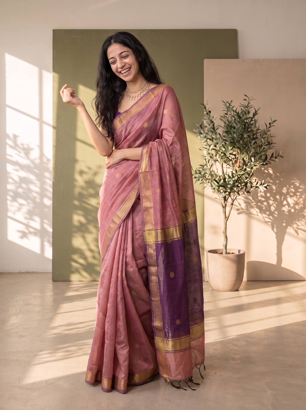 Banaras Gulshan Maheshwari Cotton Saree
