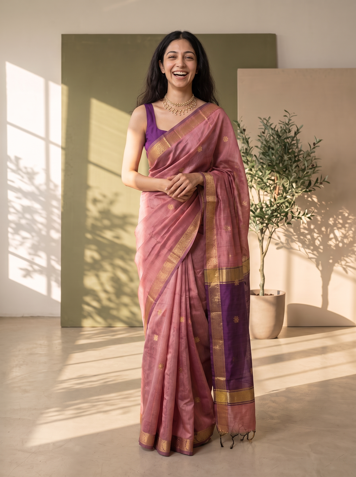 Banaras Gulshan Maheshwari Cotton Saree