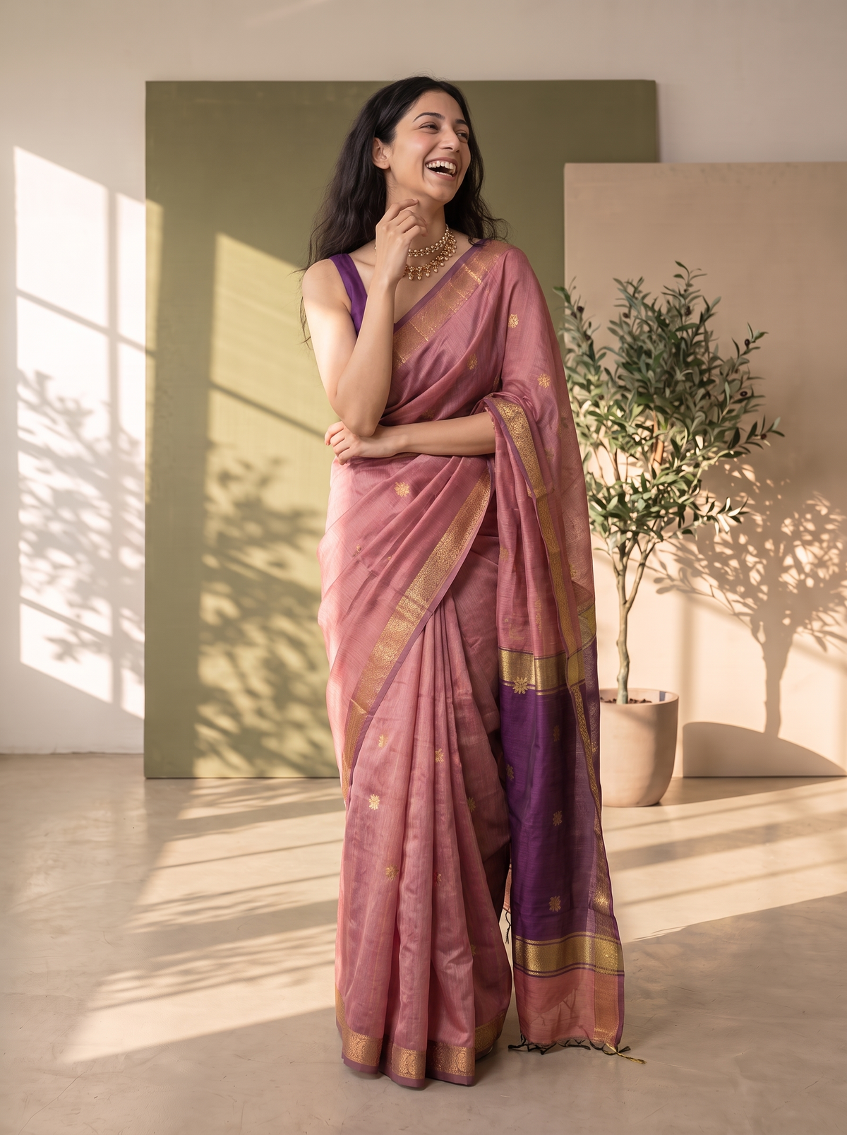 Banaras Gulshan Maheshwari Cotton Saree