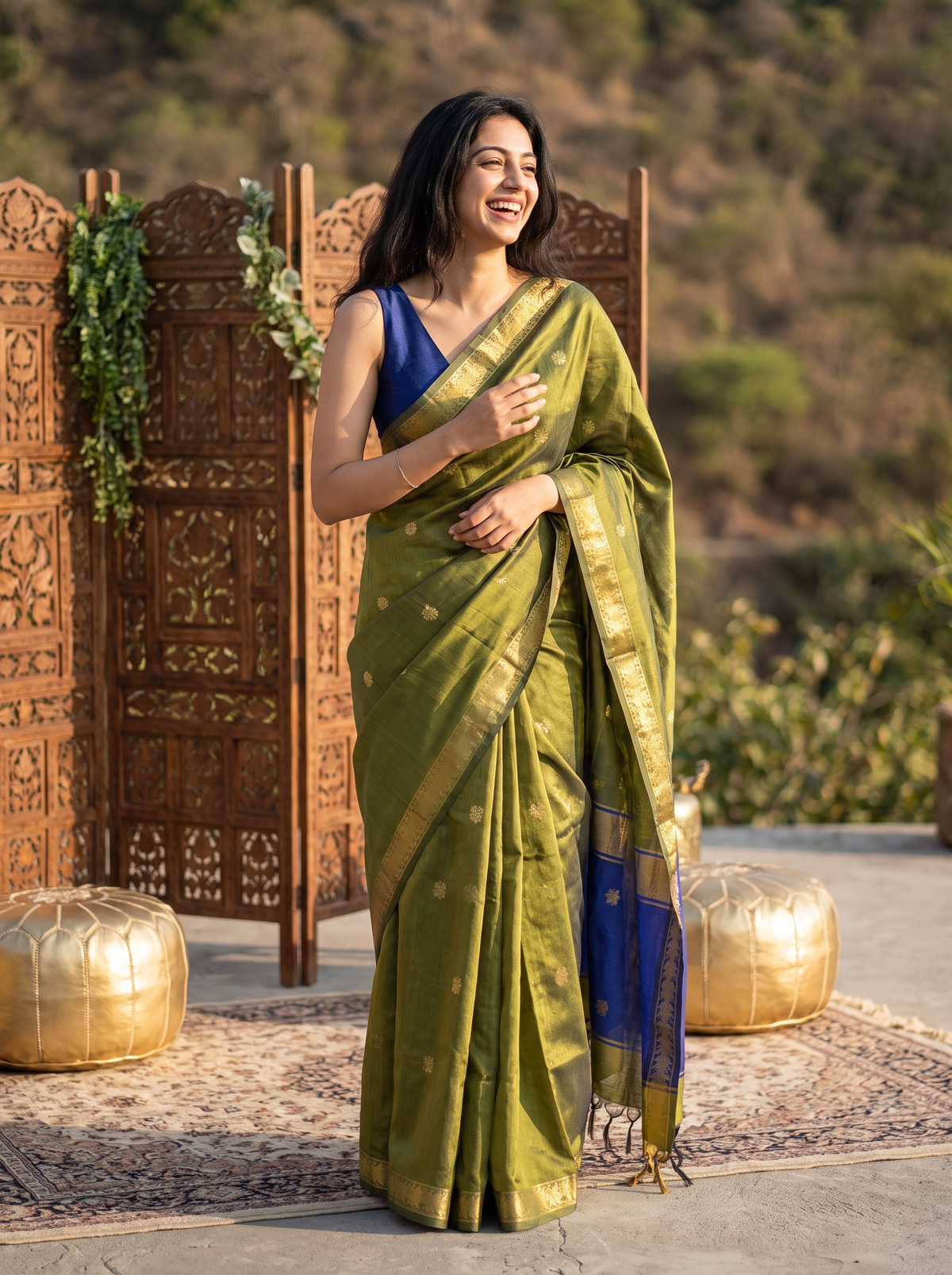 Aarunya Maheshwari Cotton Saree