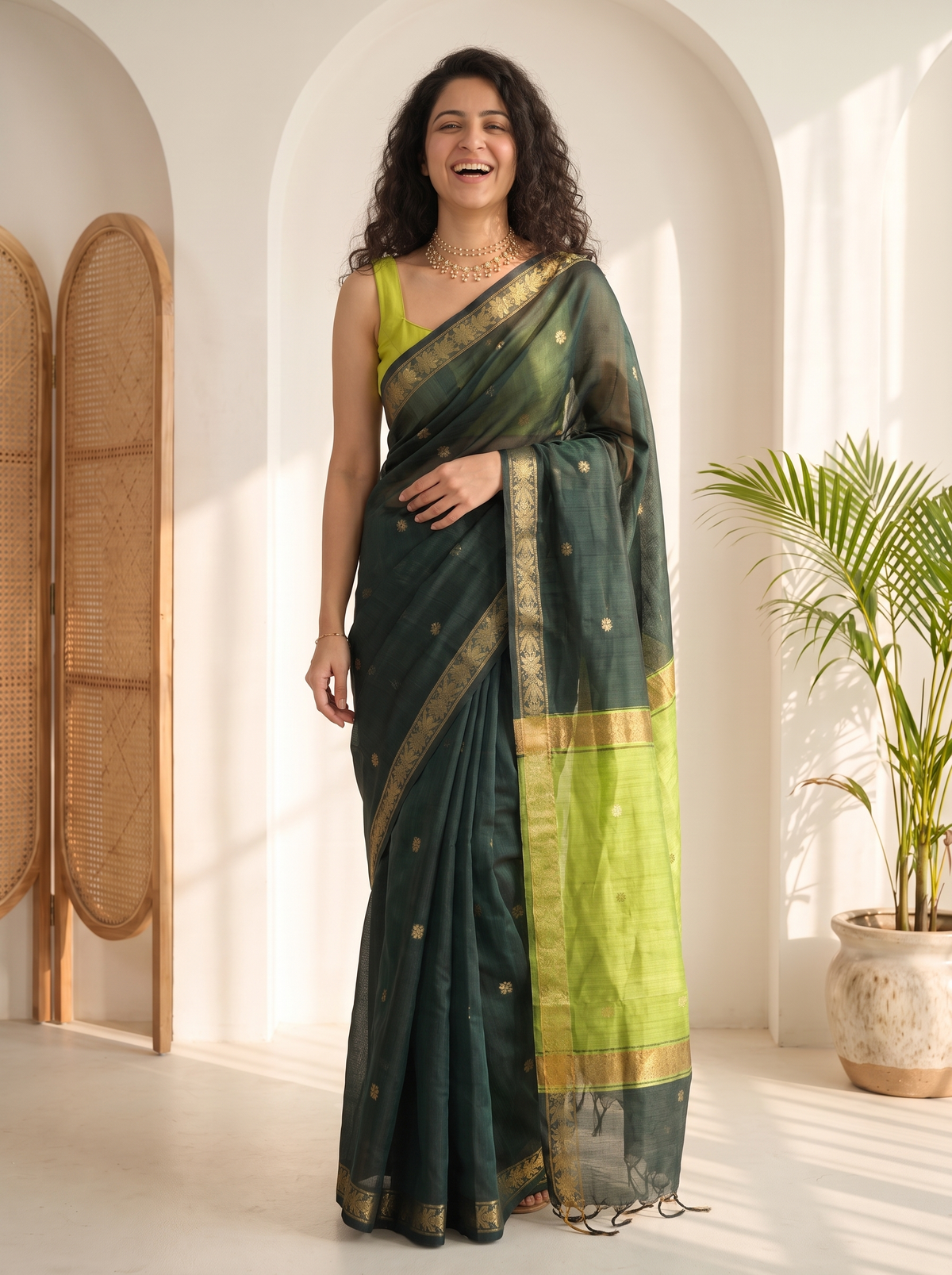 Gulaira Maheshwari Cotton Saree