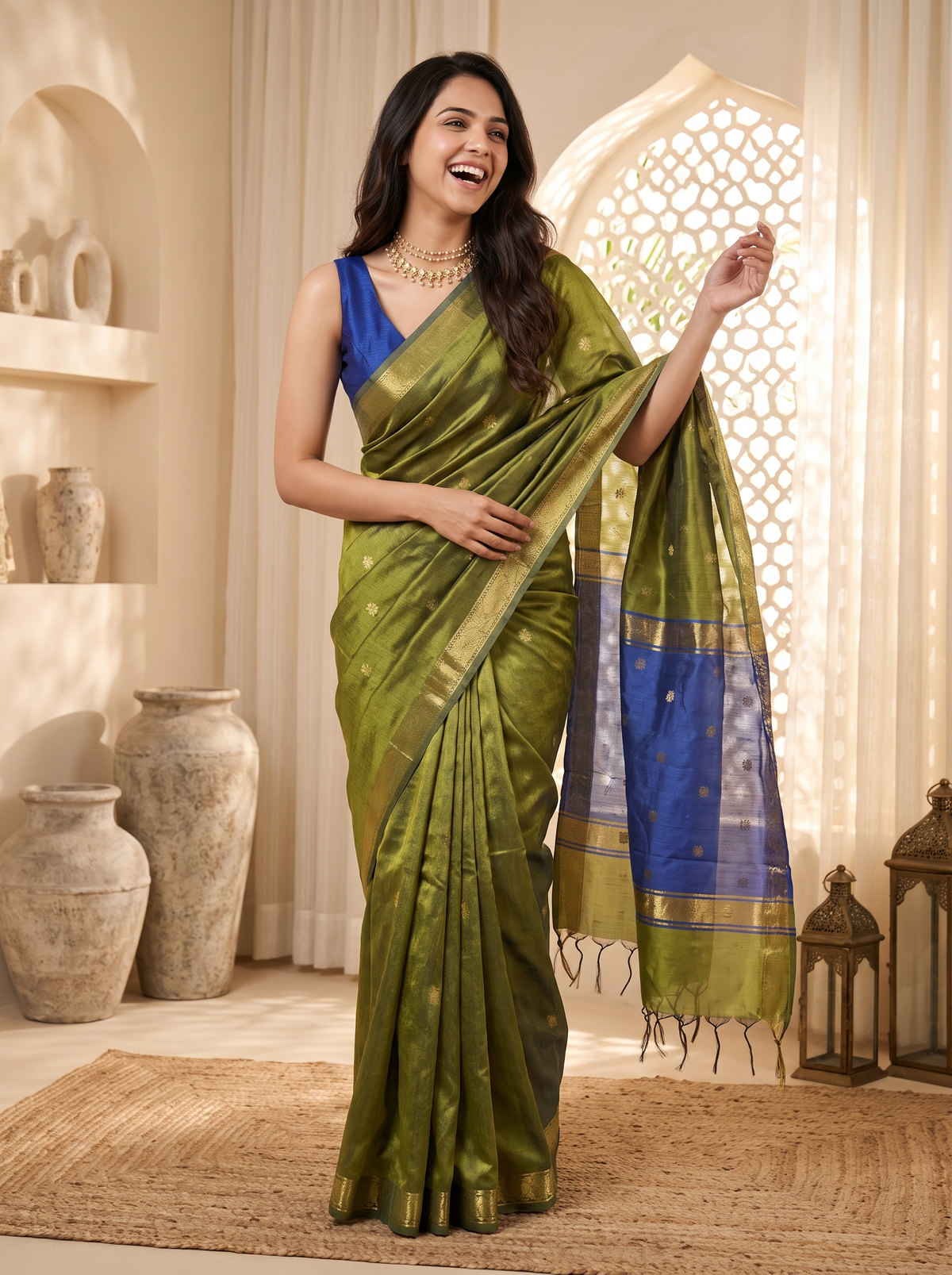 Emerald Noor Banarasi Cotton