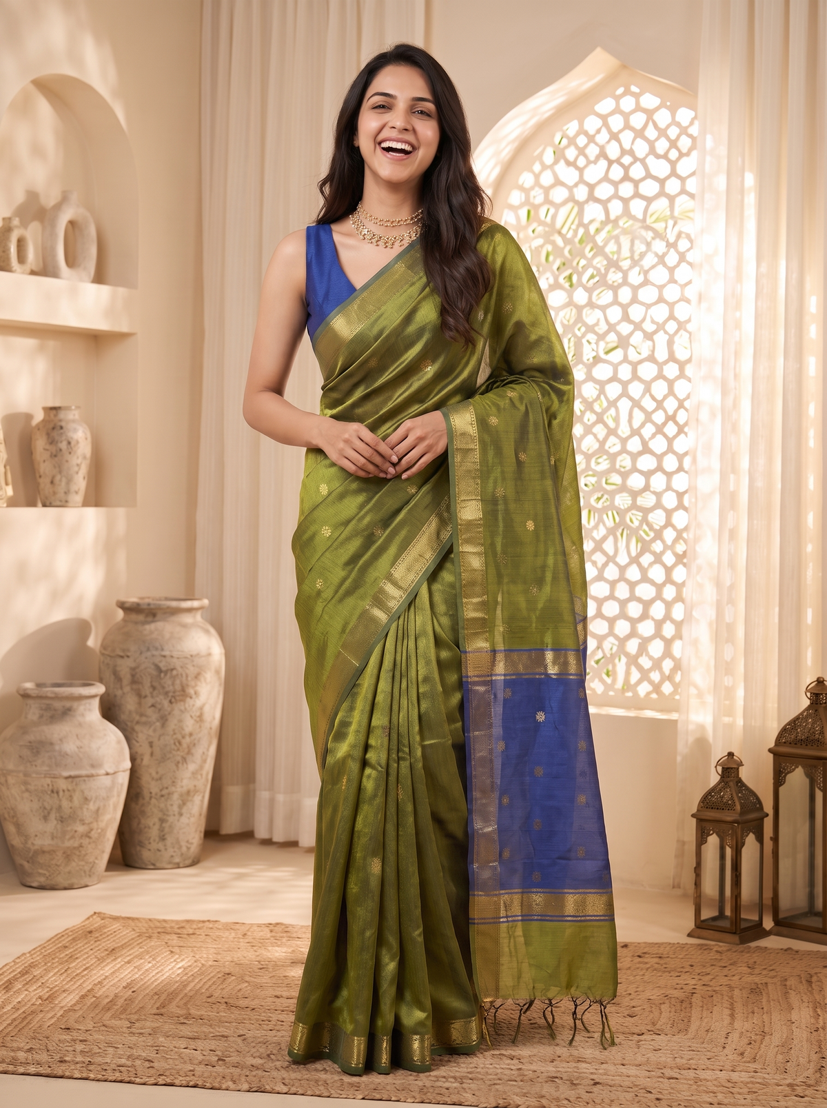 Emerald Noor Banarasi Cotton