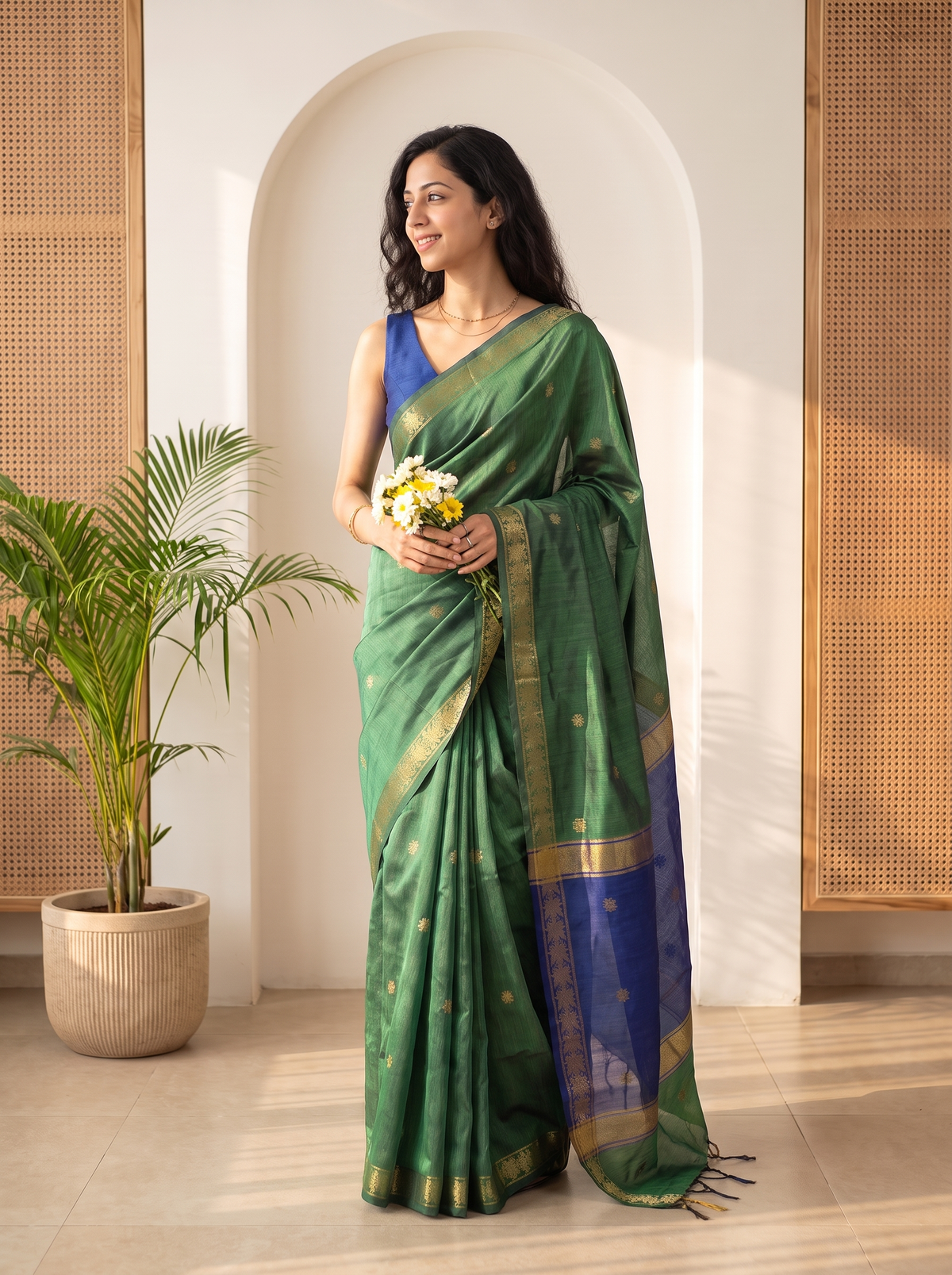 Mehendi Mahal Banarasi Cotton Saree