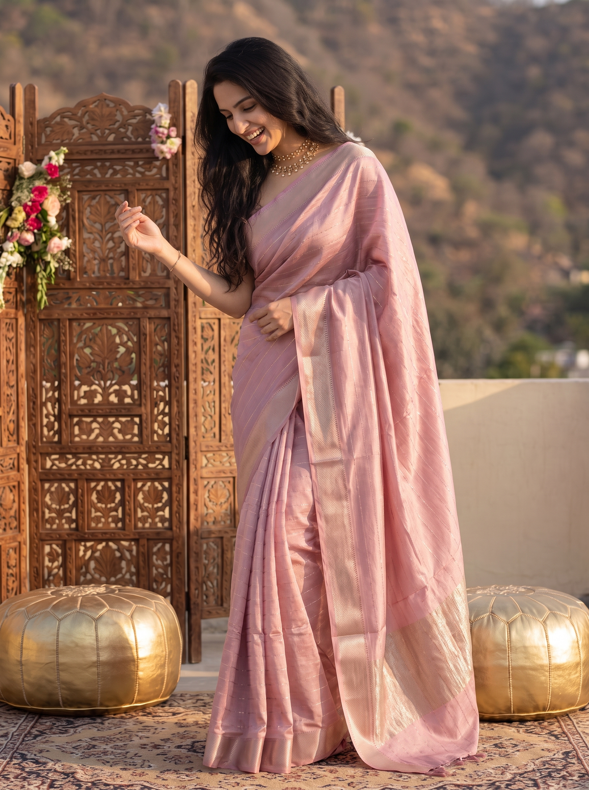 Leher Jari Silk Saree