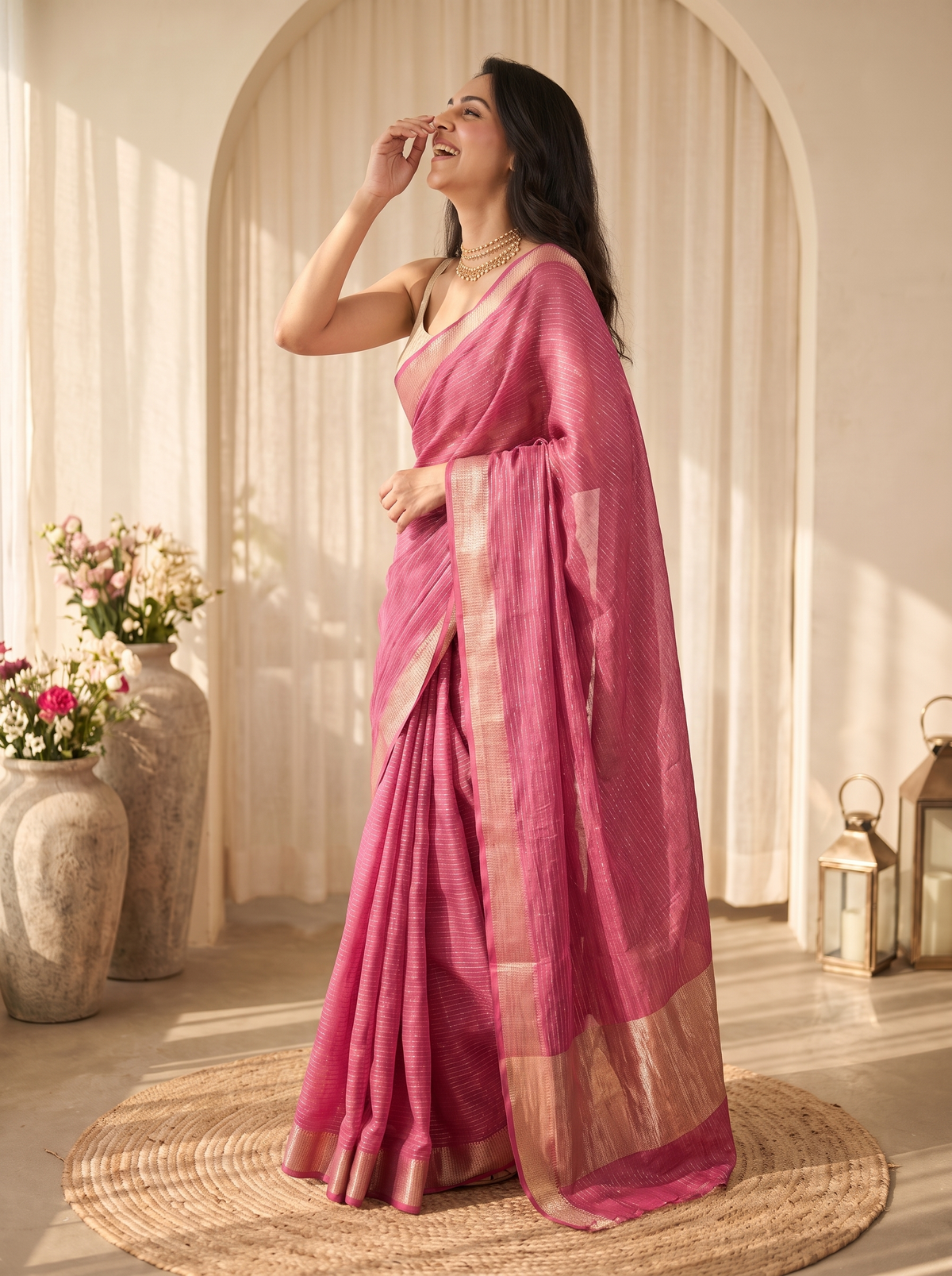 Morni Jari Silk Saree