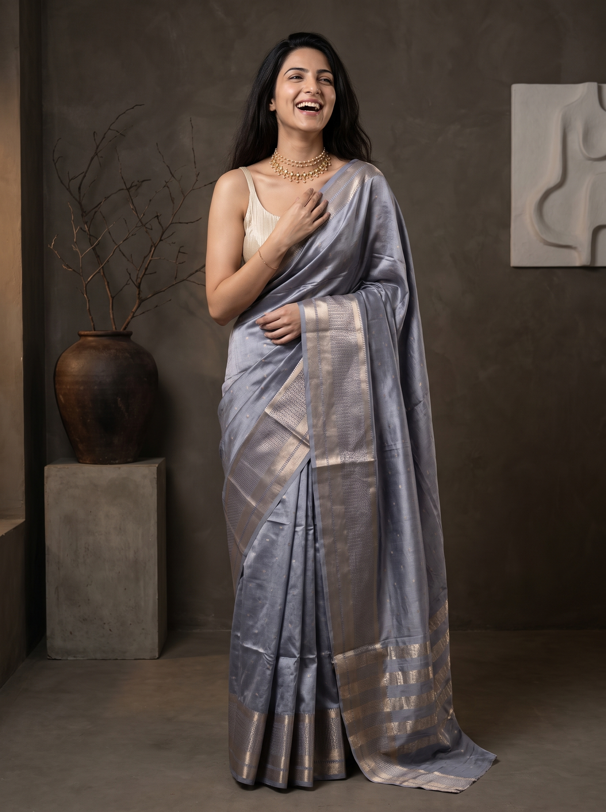 Cham Cham Jari Silk Saree