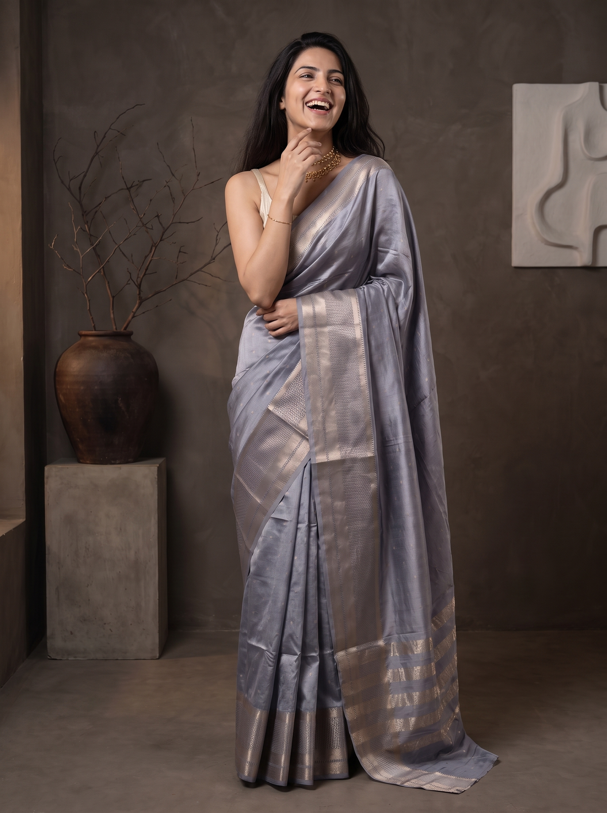 Cham Cham Jari Silk Saree