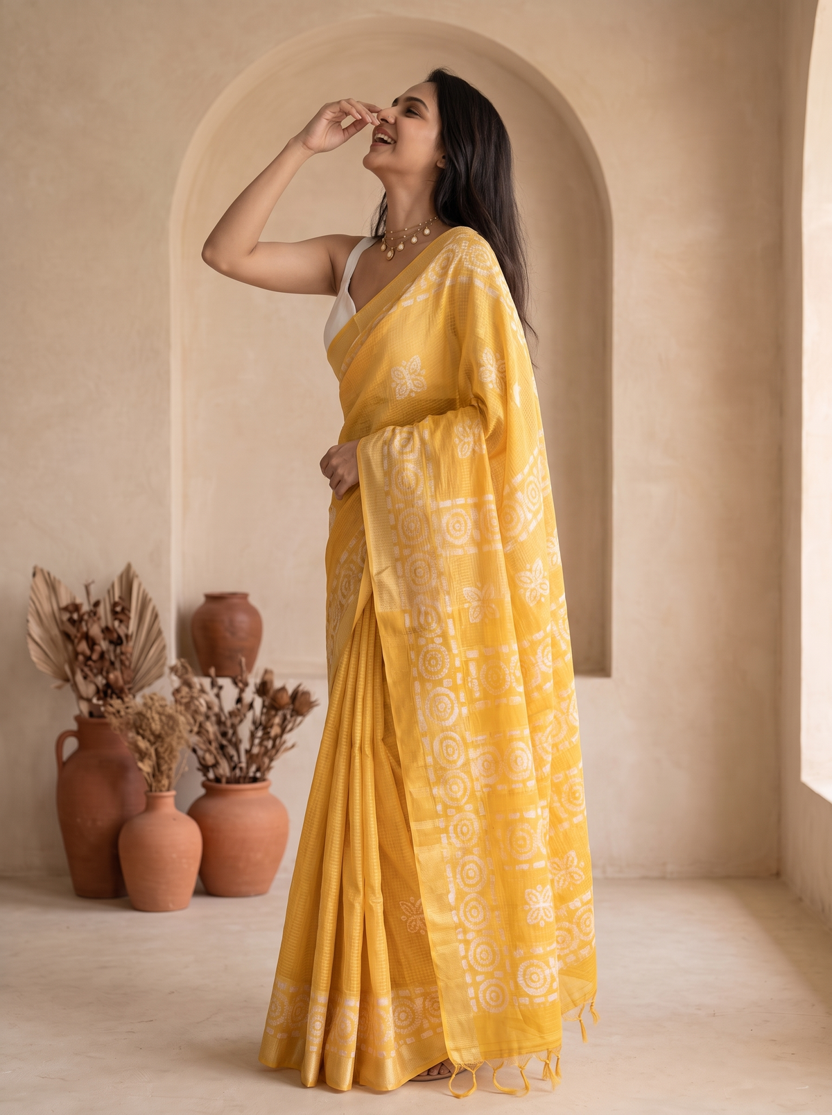 Earthy Charm Batiq Saree