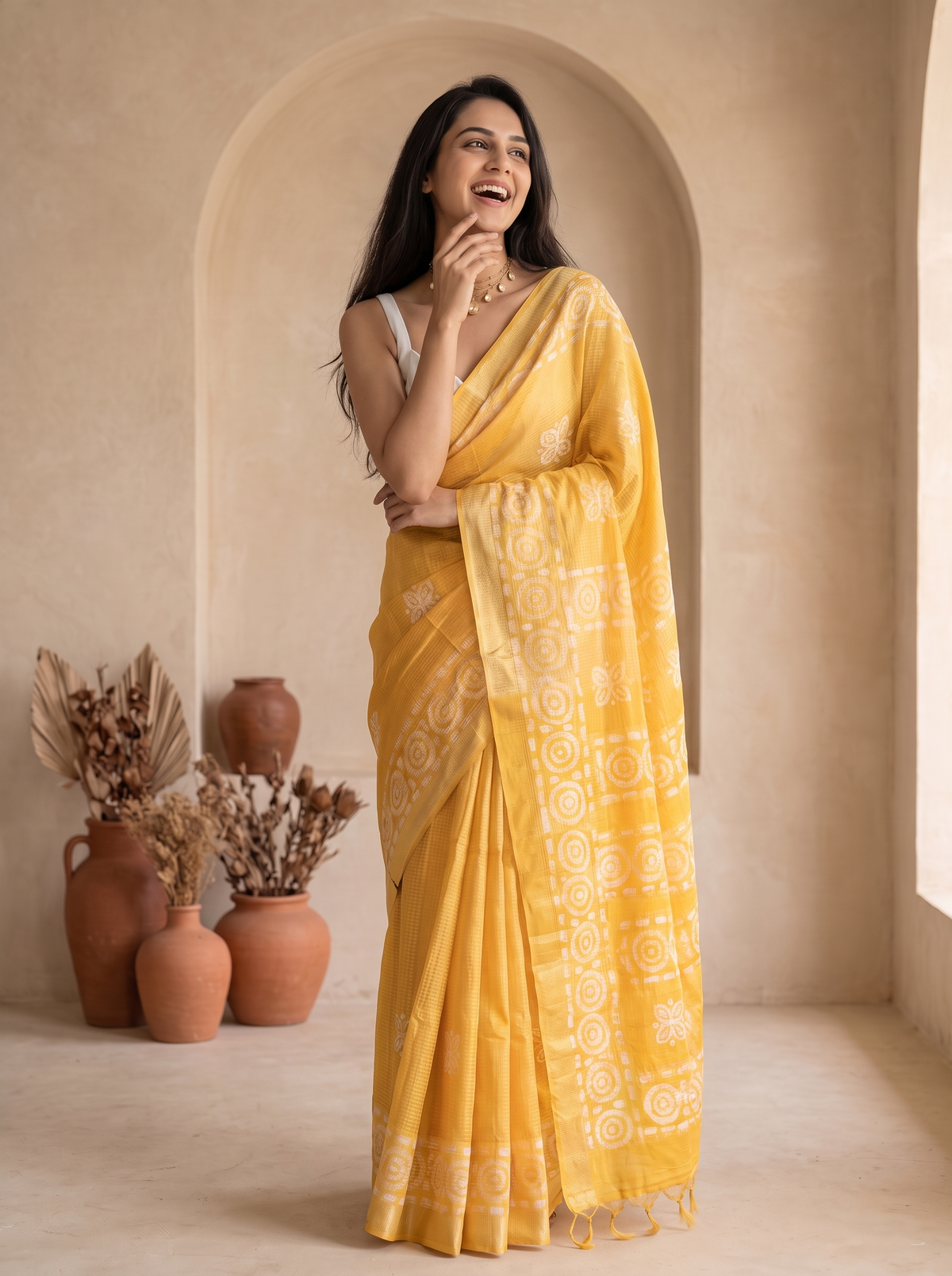 Earthy Charm Batiq Saree