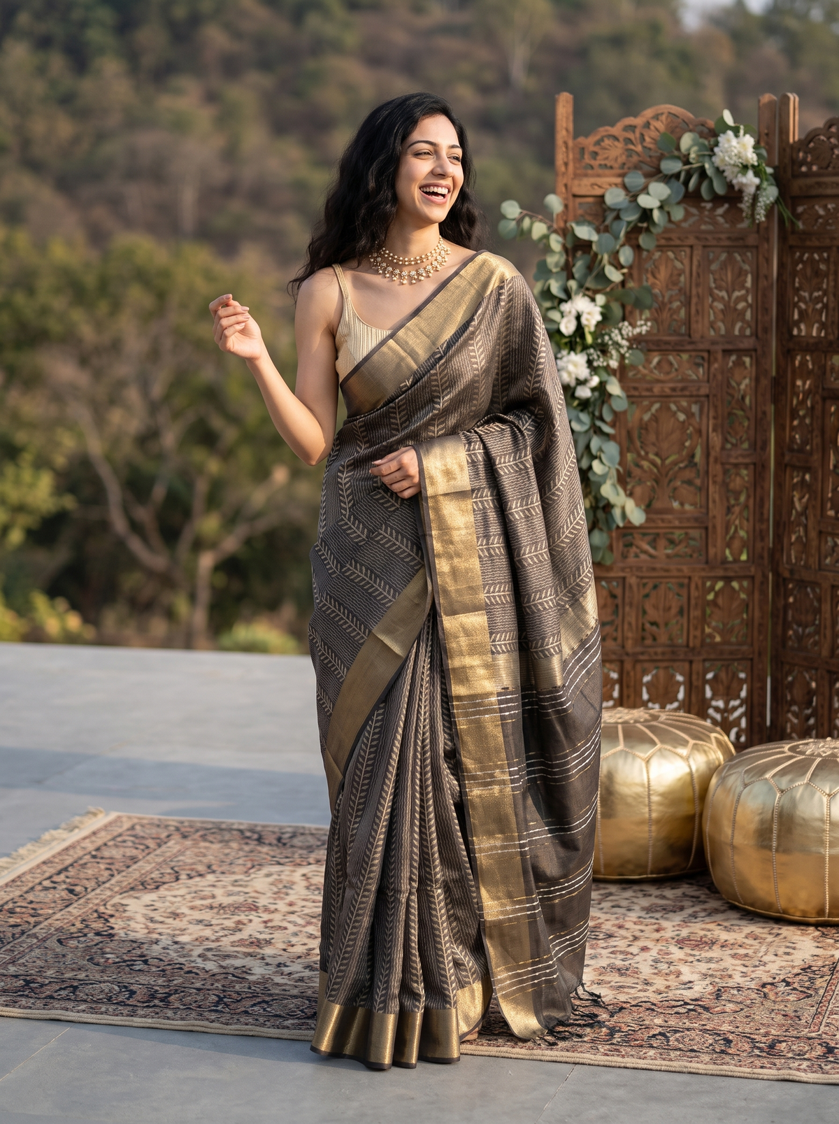 Dark Mehendi Green Jari Silk Saree