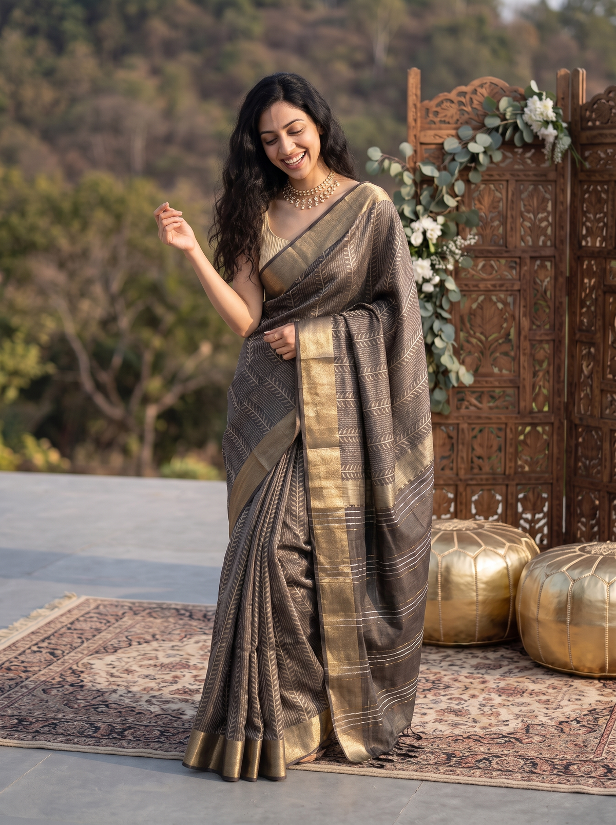 Dark Mehendi Green Jari Silk Saree