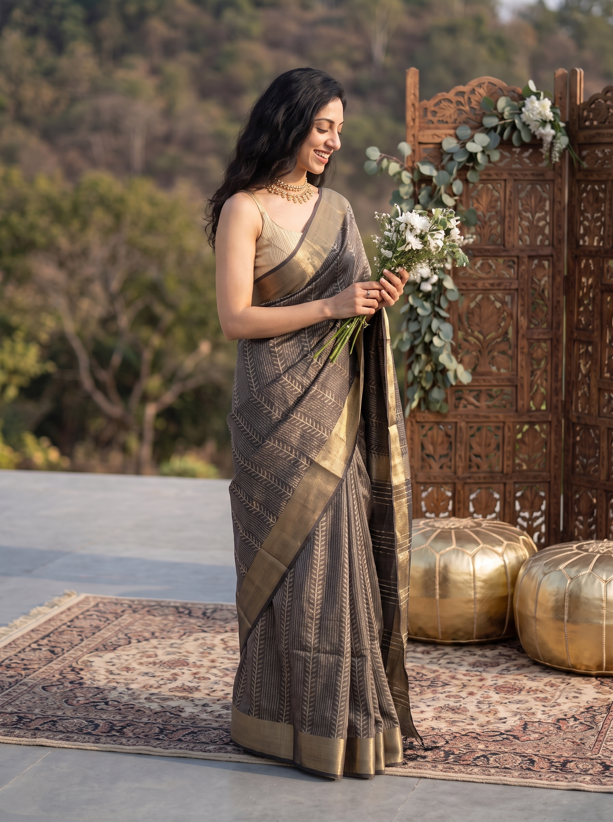 Dark Mehendi Green Jari Silk Saree