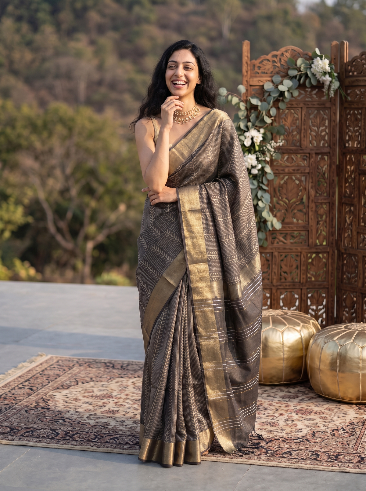 Dark Mehendi Green Jari Silk Saree