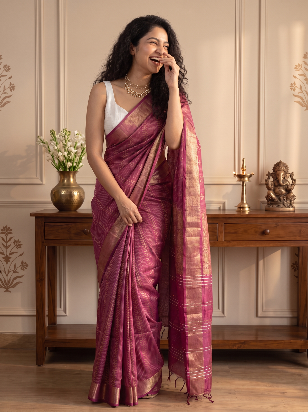 Gajra Jari Silk Saree