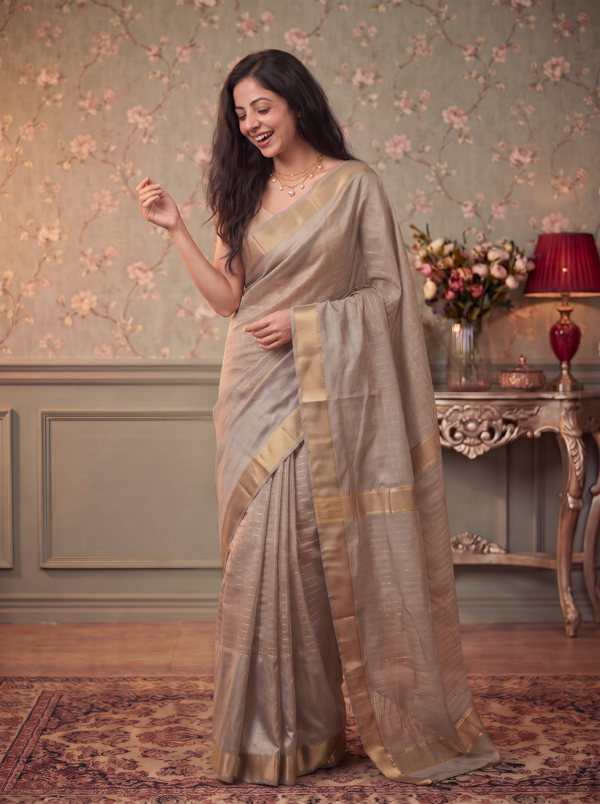 Gold Aura Jari Silk Saree
