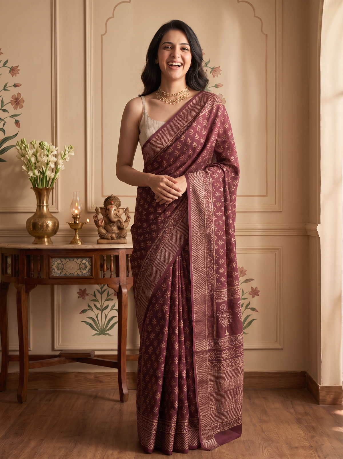 Rajsi Resham Maheshwari Cotton Silk Saree