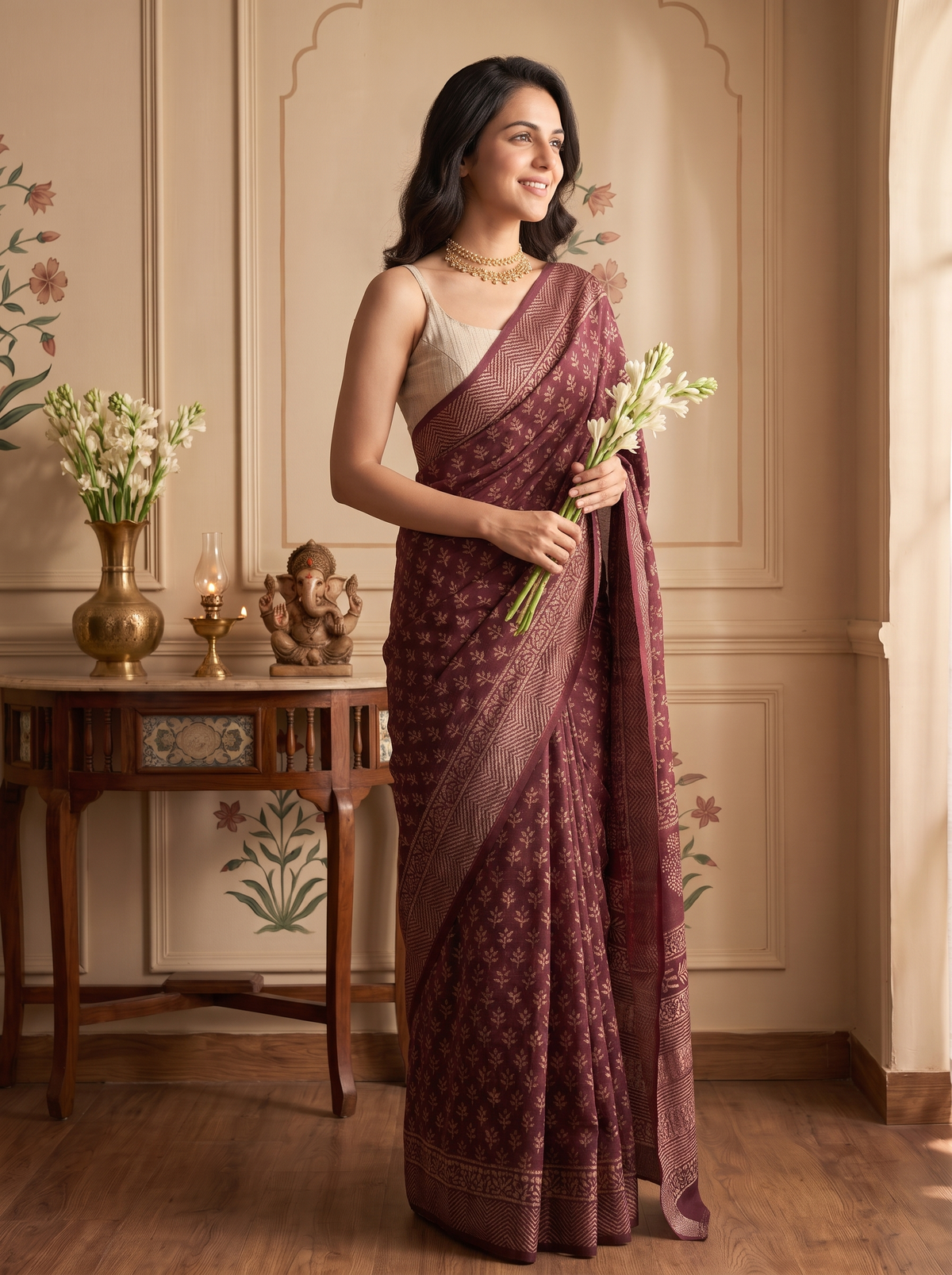 Rajsi Resham Maheshwari Cotton Silk Saree
