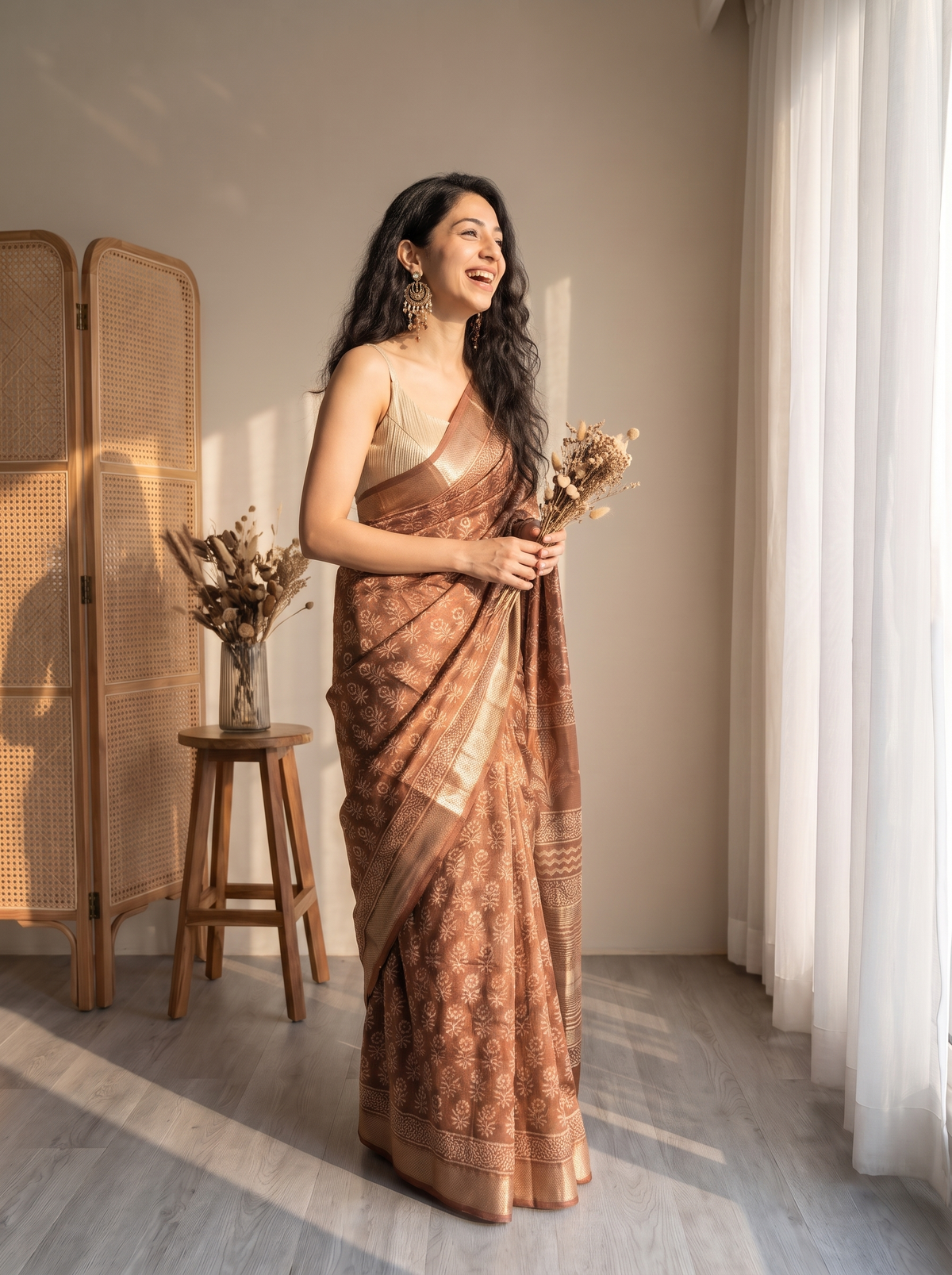 Noorani Maheshwari Cotton Silk Saree