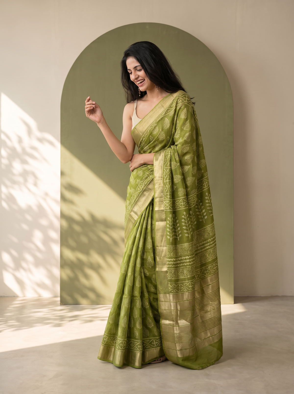 Swarnika Maheshwari Cotton Silk Saree