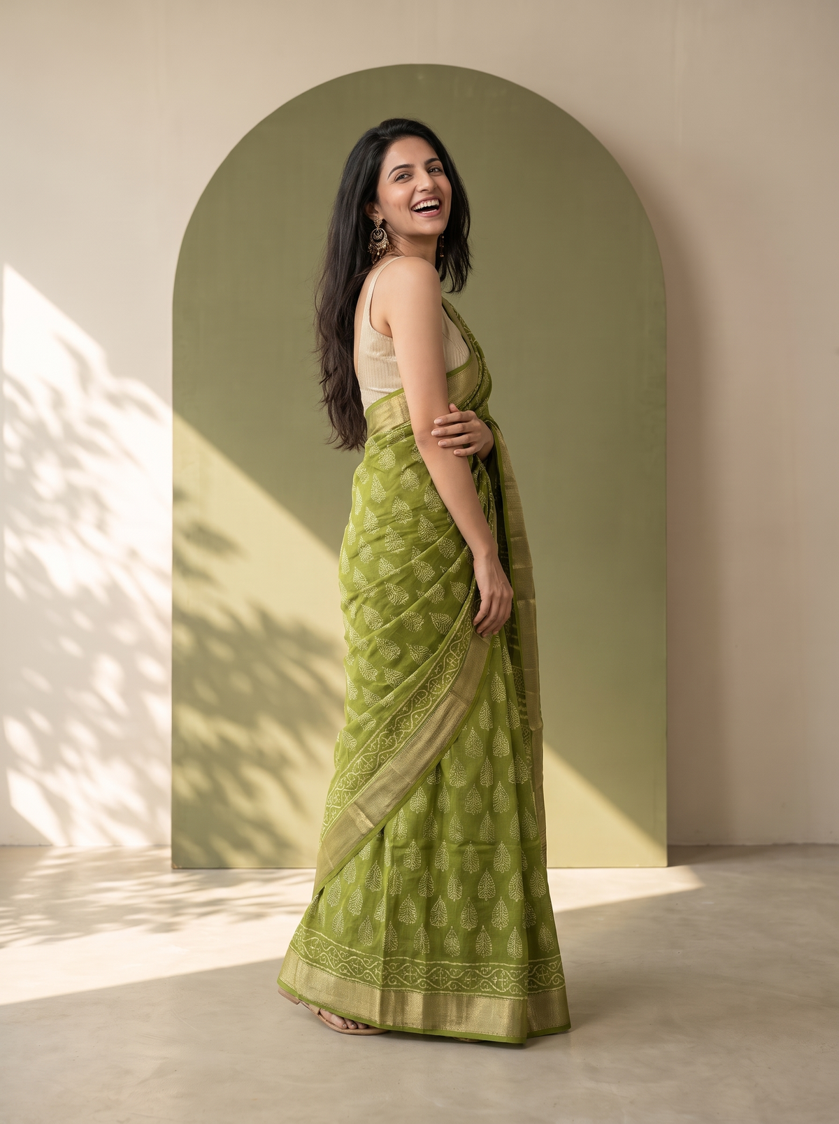 Swarnika Maheshwari Cotton Silk Saree
