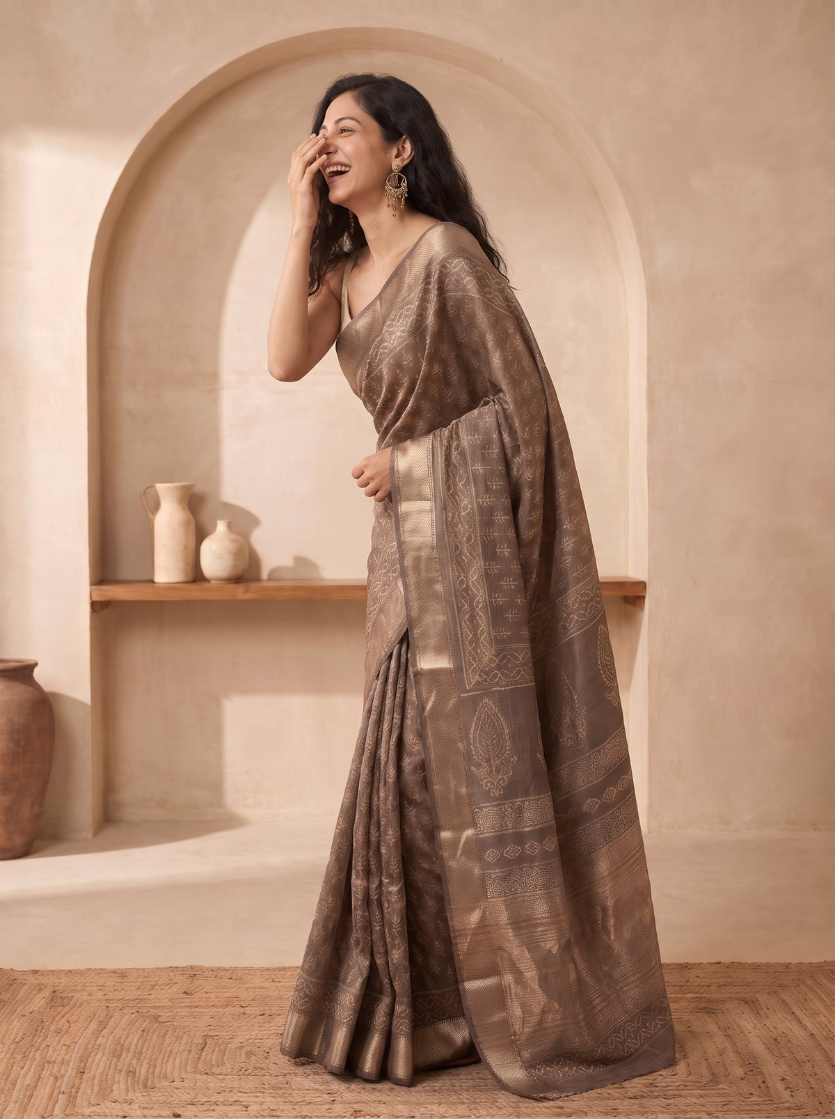 Shahi Noor Maheshwari Cotton Silk Saree