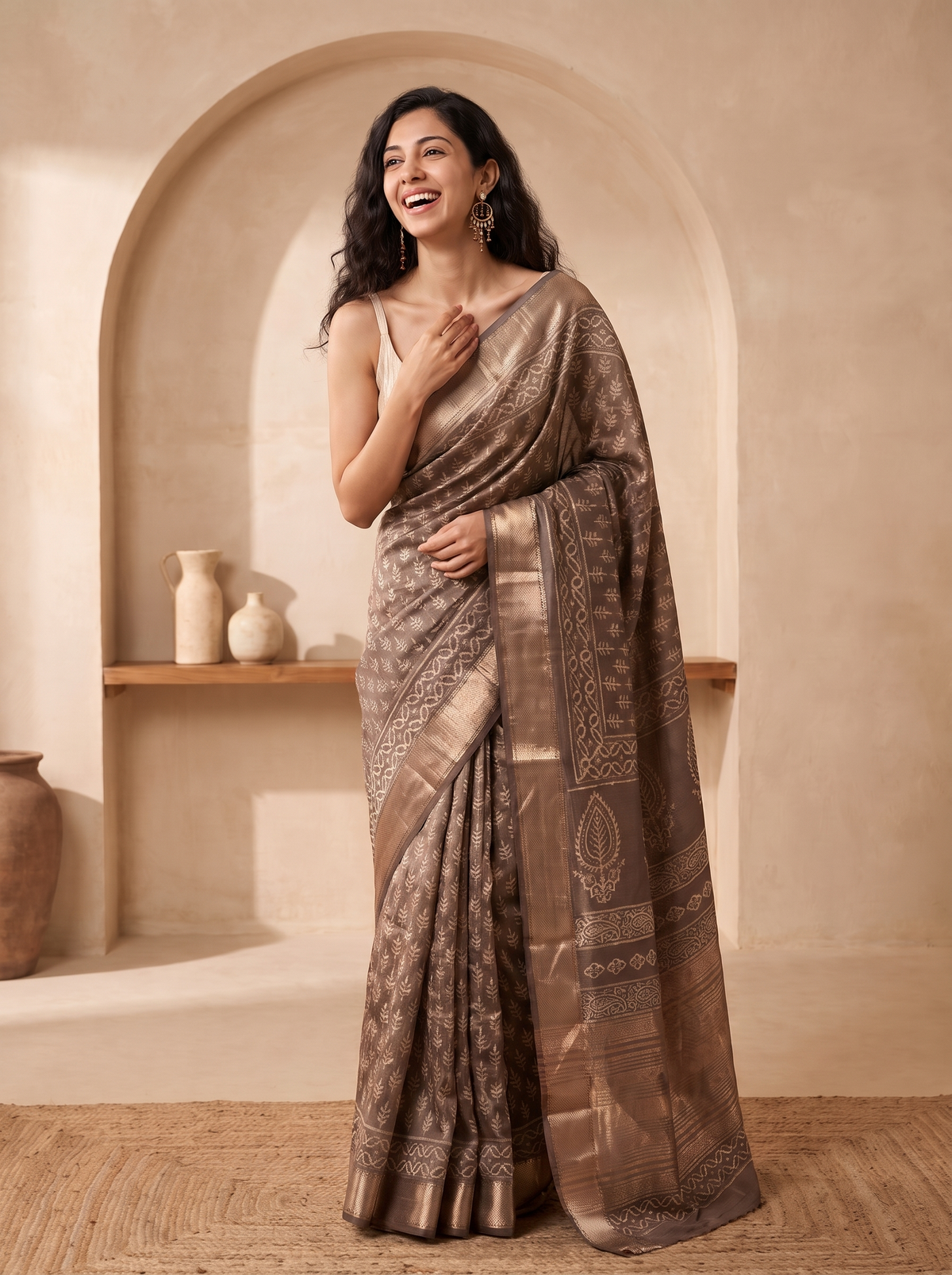Shahi Noor Maheshwari Cotton Silk Saree