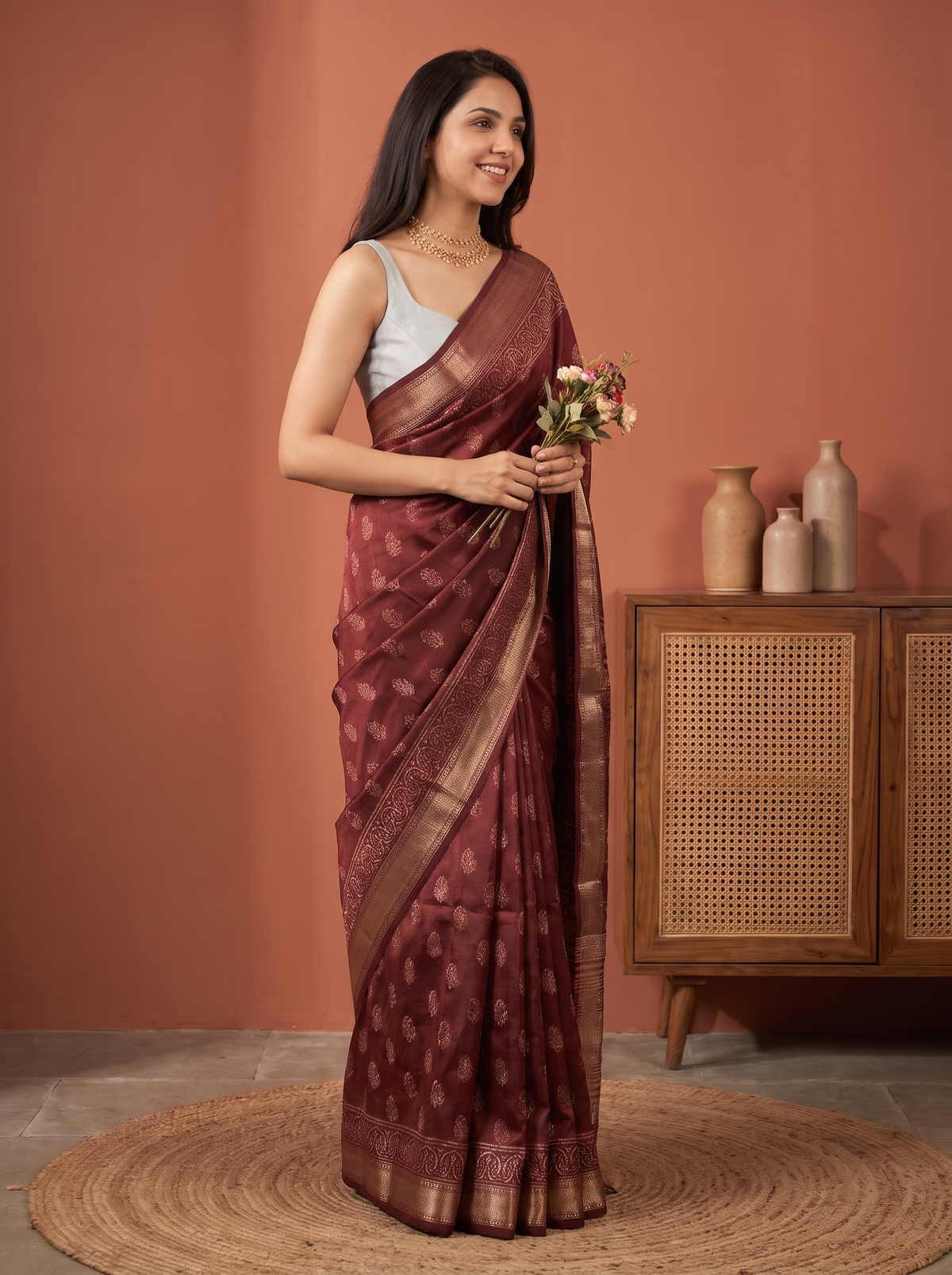 Anvaya Maheshwari Cotton Silk Saree