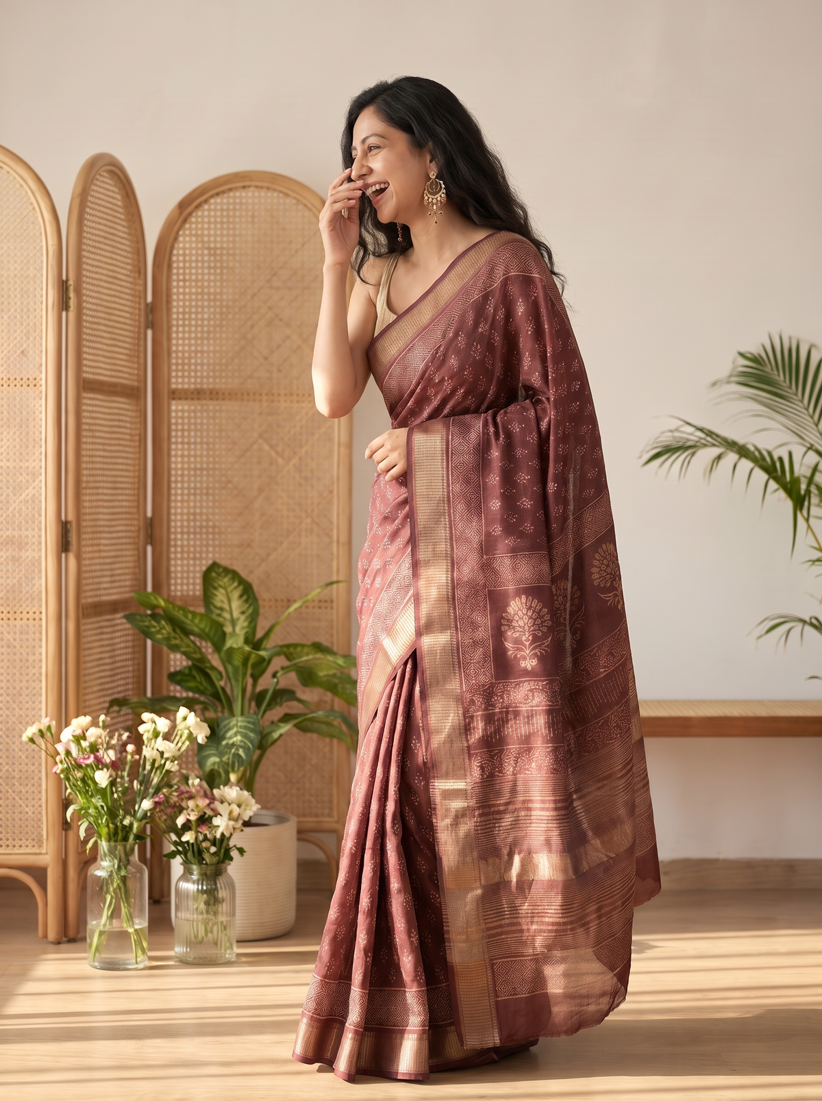 Patakha Maheshwari Cotton Silk Saree