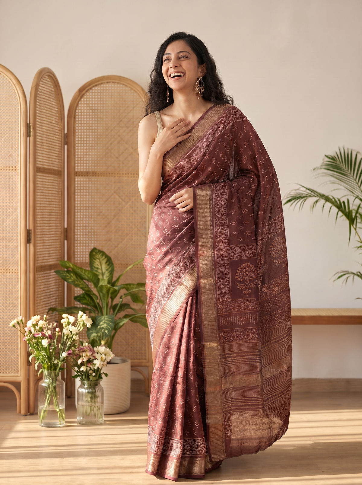 Patakha Maheshwari Cotton Silk Saree