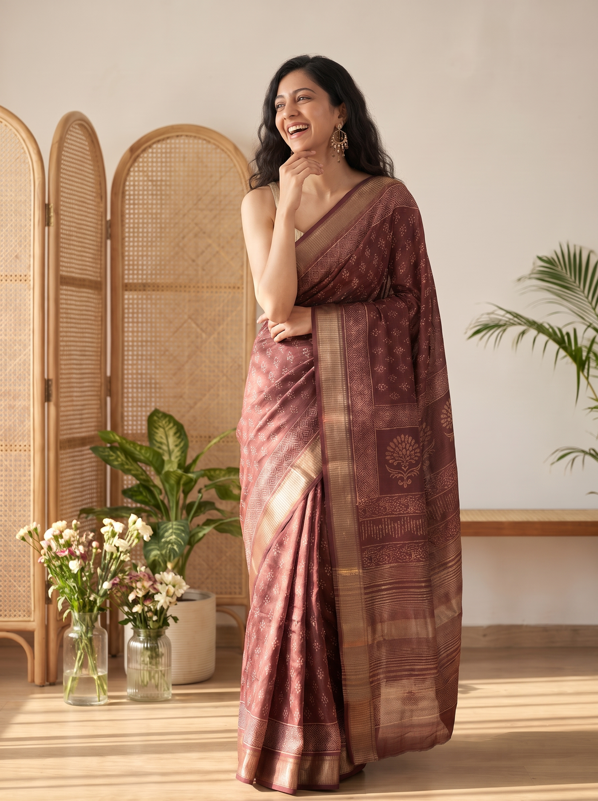 Patakha Maheshwari Cotton Silk Saree
