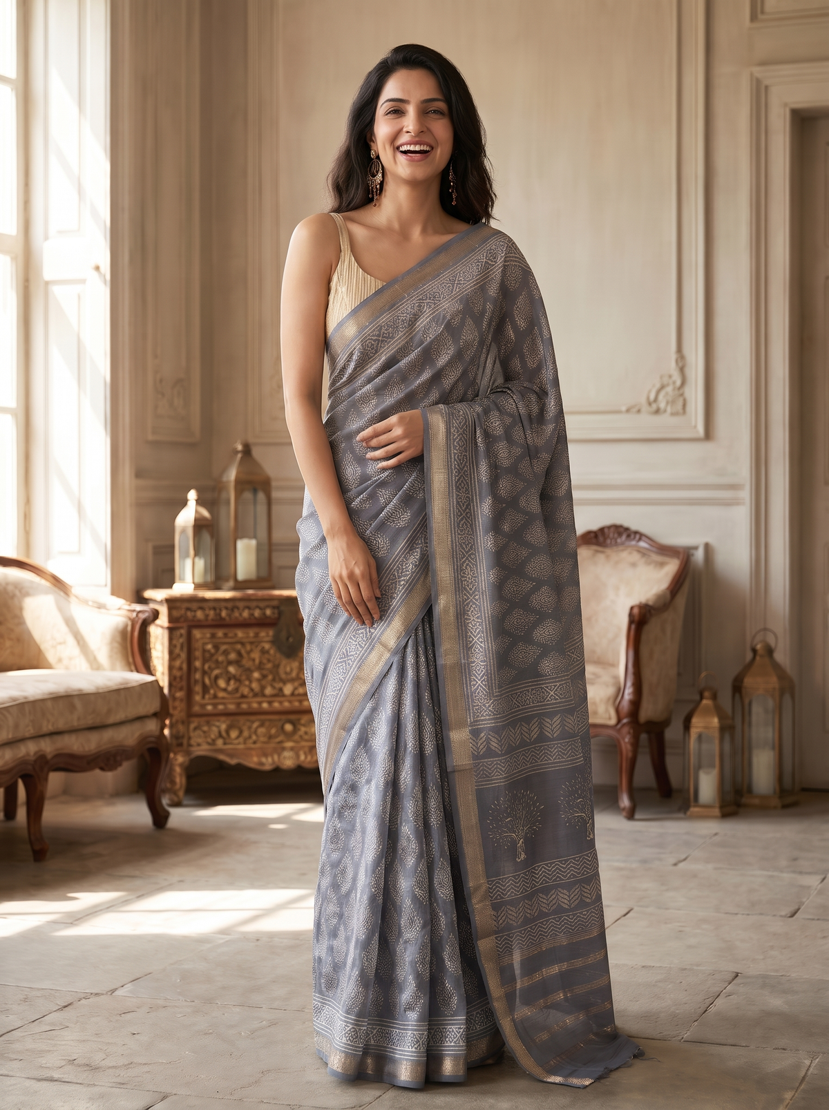 Ahalya Maheshwari Cotton Silk Saree