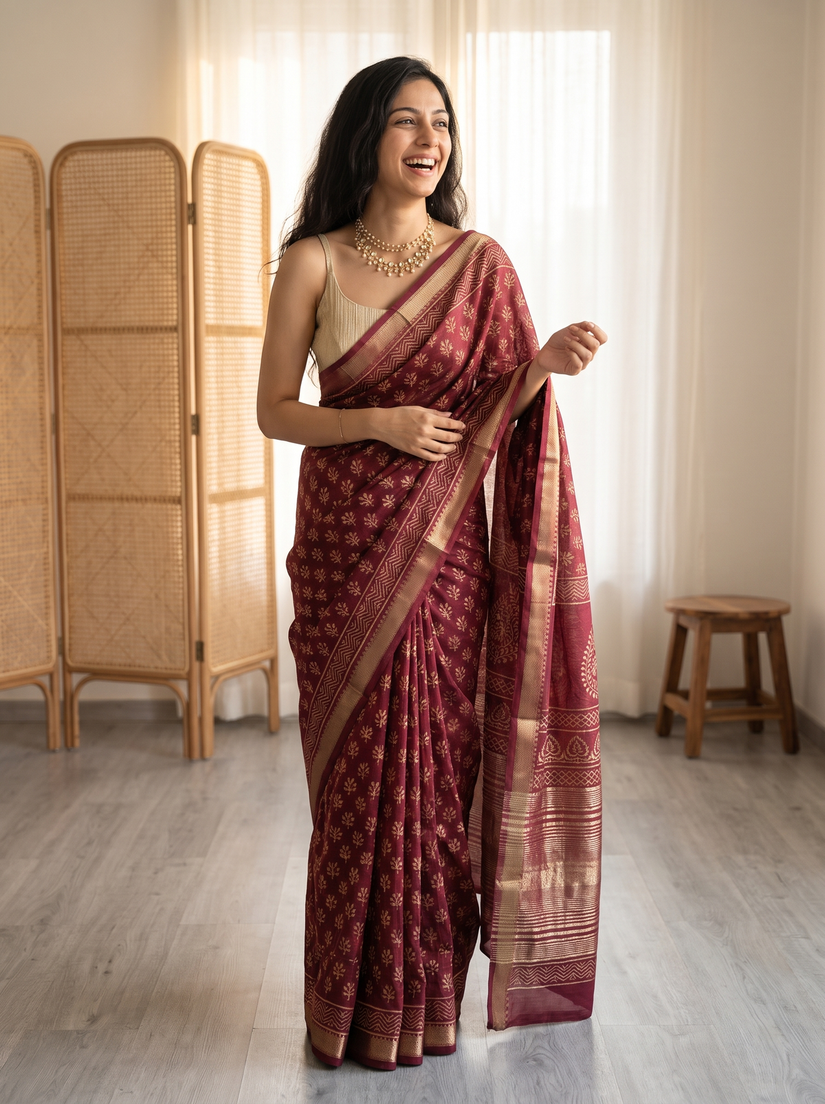 Mahora Maheshwari Cotton Silk Saree
